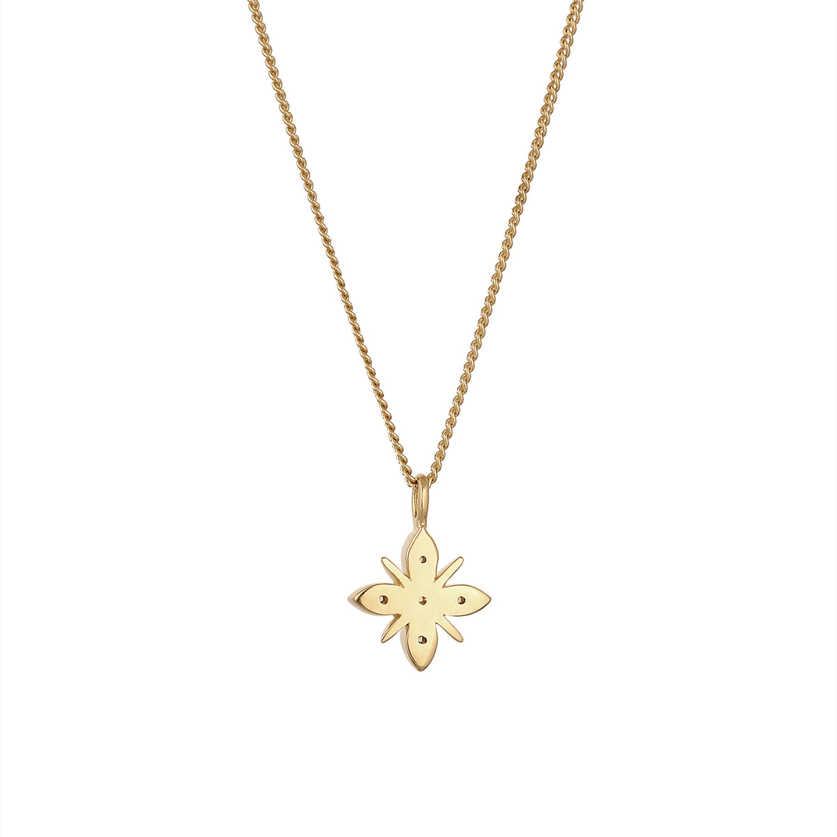 Gold - Elli DIAMONDS | Halskette Schneeflocke | Mondstein & Lab Grown Diamant (Weiß, 0.015 ct) | 925 Sterling Silber vergoldet