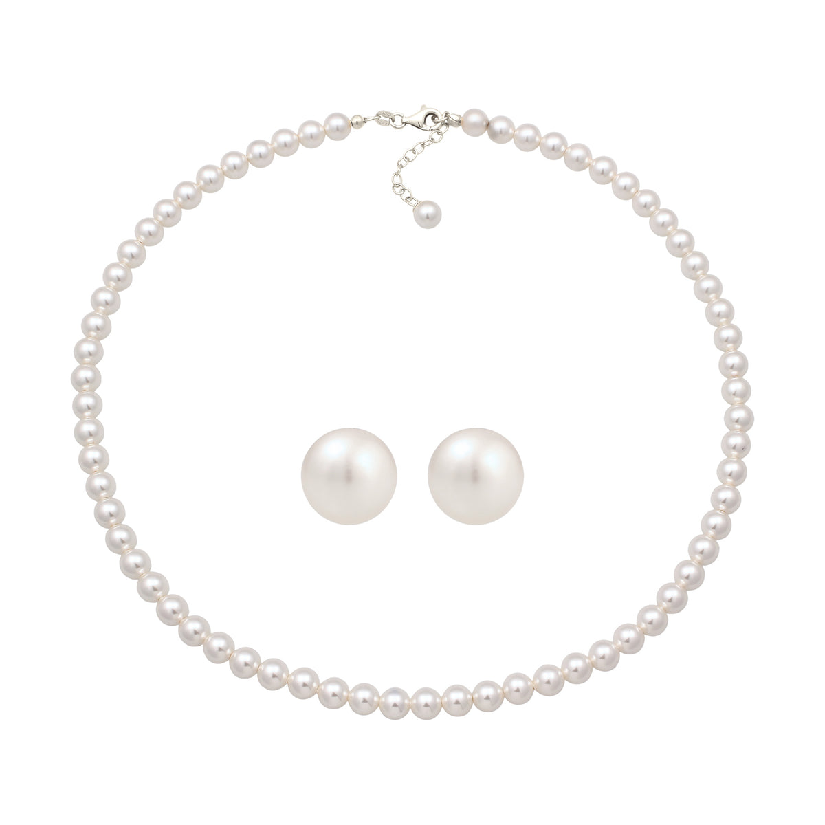 Silber - Elli | Schmuckset | mit Perlen von Swarovski® (Weiß) | 925 Sterling Silber