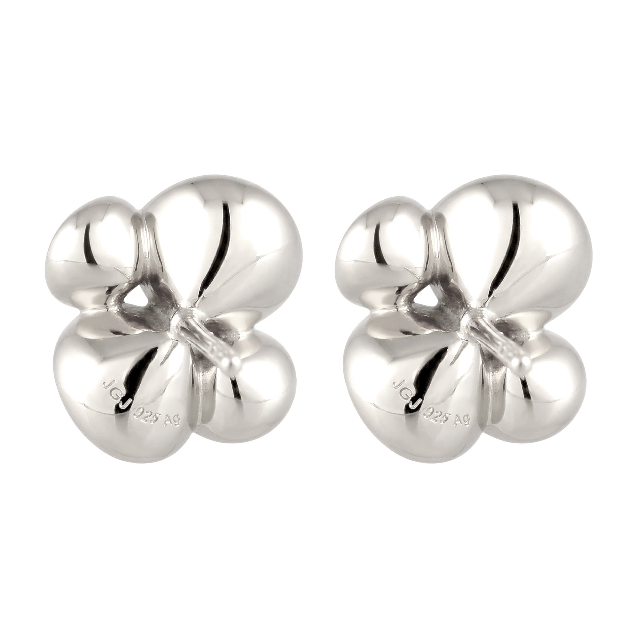 Silber - Elli | Ohrstecker Oval | Mit Kristallen von Swarovski® (Grün & Weiß) | 925 Sterling Silber