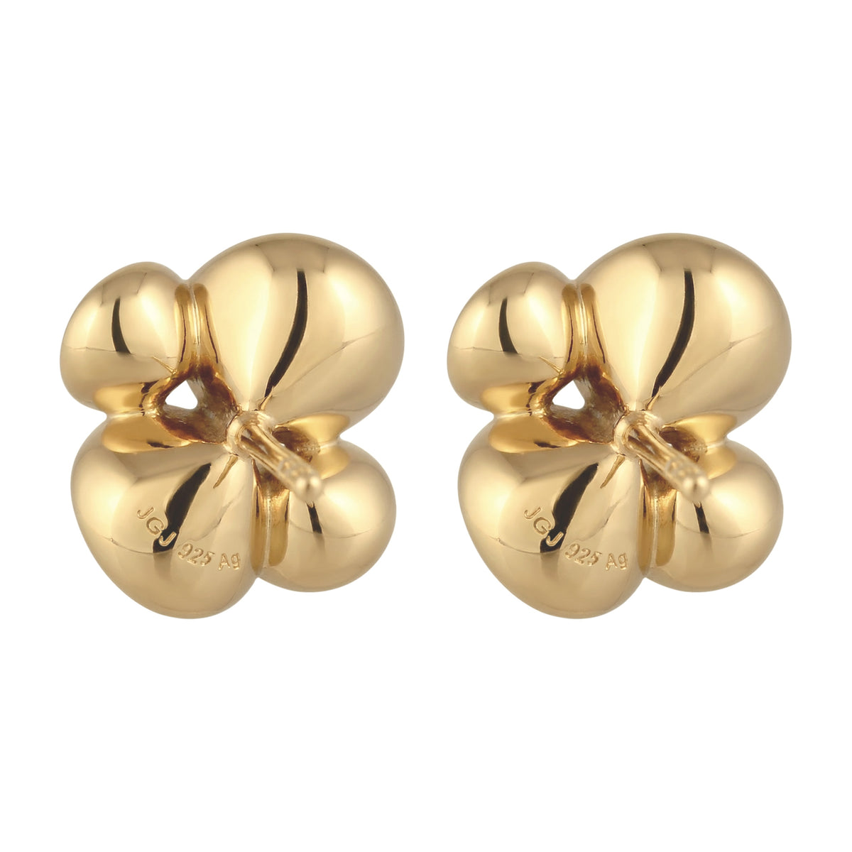 Gold - Elli | Ohrstecker | Mit Kristallen von Swarovski® (Grün & Weiß) | 925 Sterling Silber vergoldet