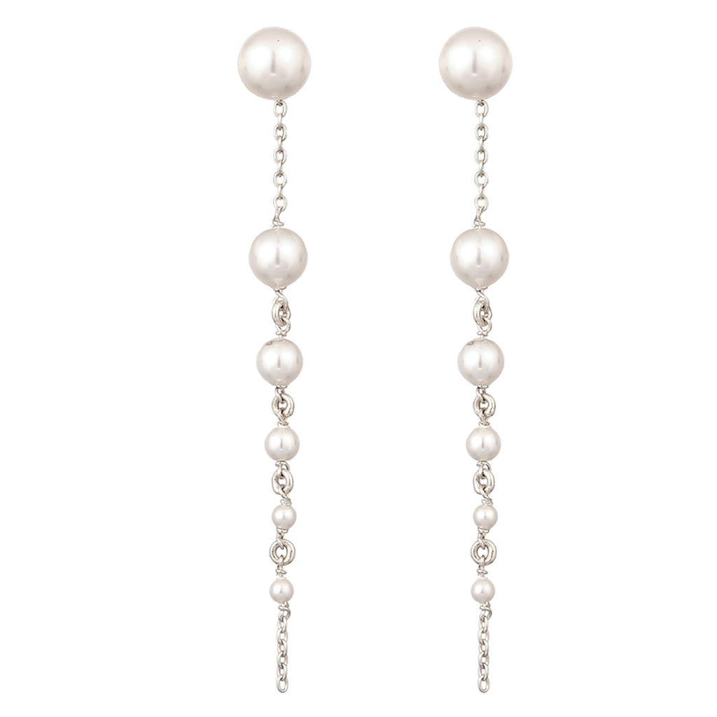 Silber - Elli | Ohrhänger | Mit Perlen von Swarovski® (Weiß) | 925 Sterling Silber