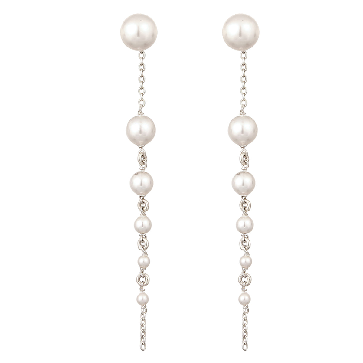 Silber - Elli | Ohrhänger | Mit Perlen von Swarovski® (Weiß) | 925 Sterling Silber