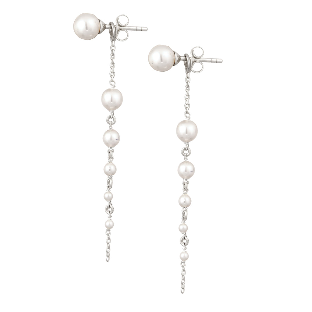 Silber - Elli | Ohrhänger | Mit Perlen von Swarovski® (Weiß) | 925 Sterling Silber