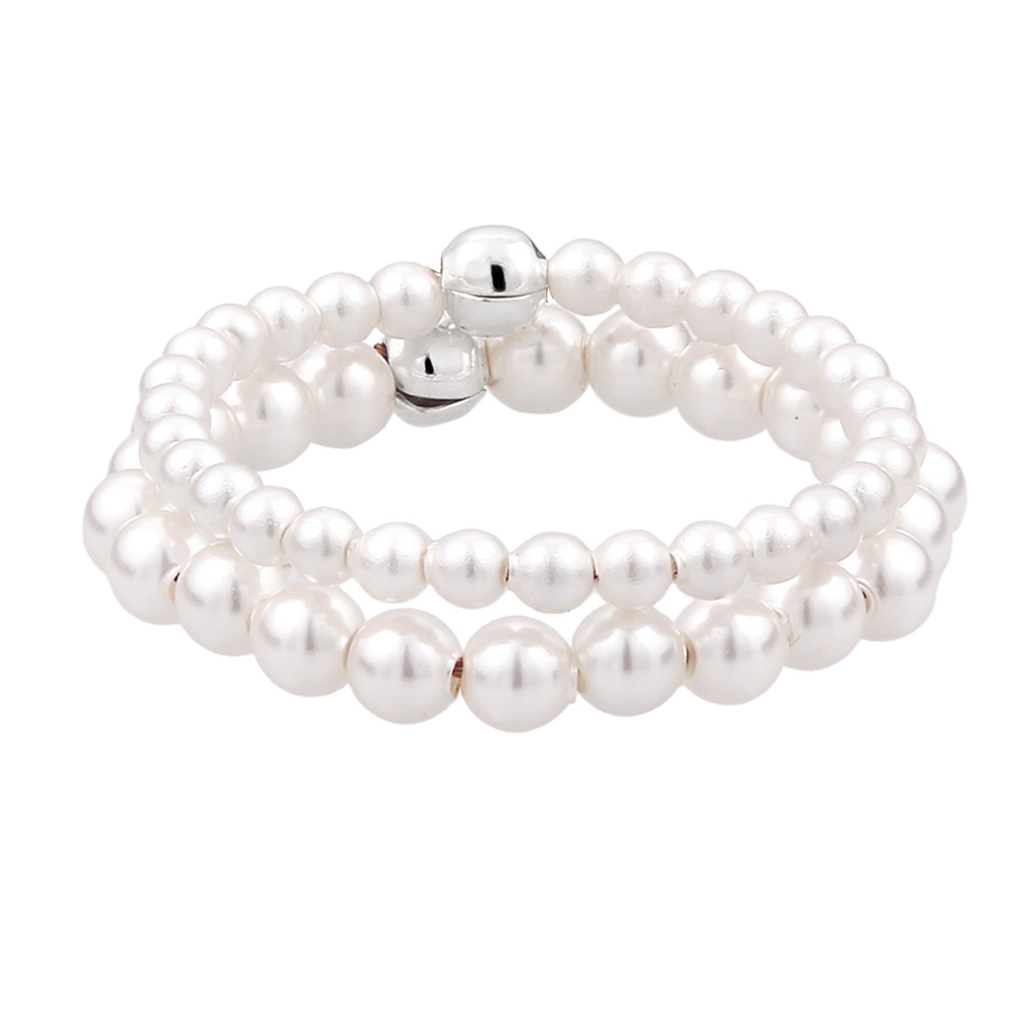 Silber - Elli | Ringset | mit Perlen von Swarovski® (Weiß) | 925 Sterling Silber