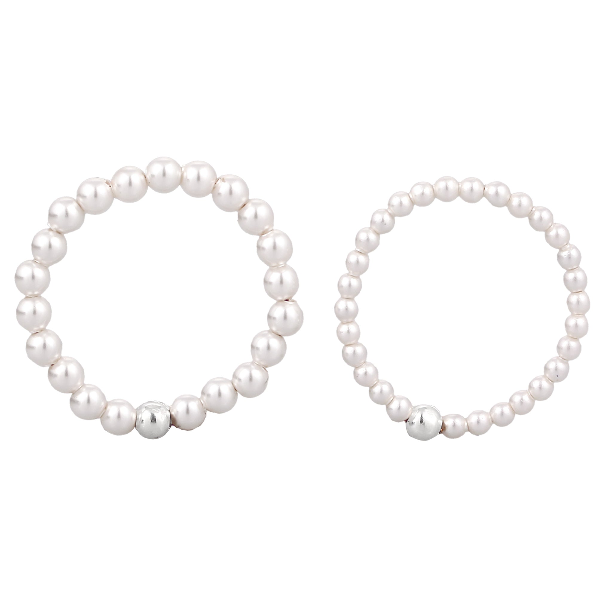Silber - Elli | Ringset | mit Perlen von Swarovski® (Weiß) | 925 Sterling Silber
