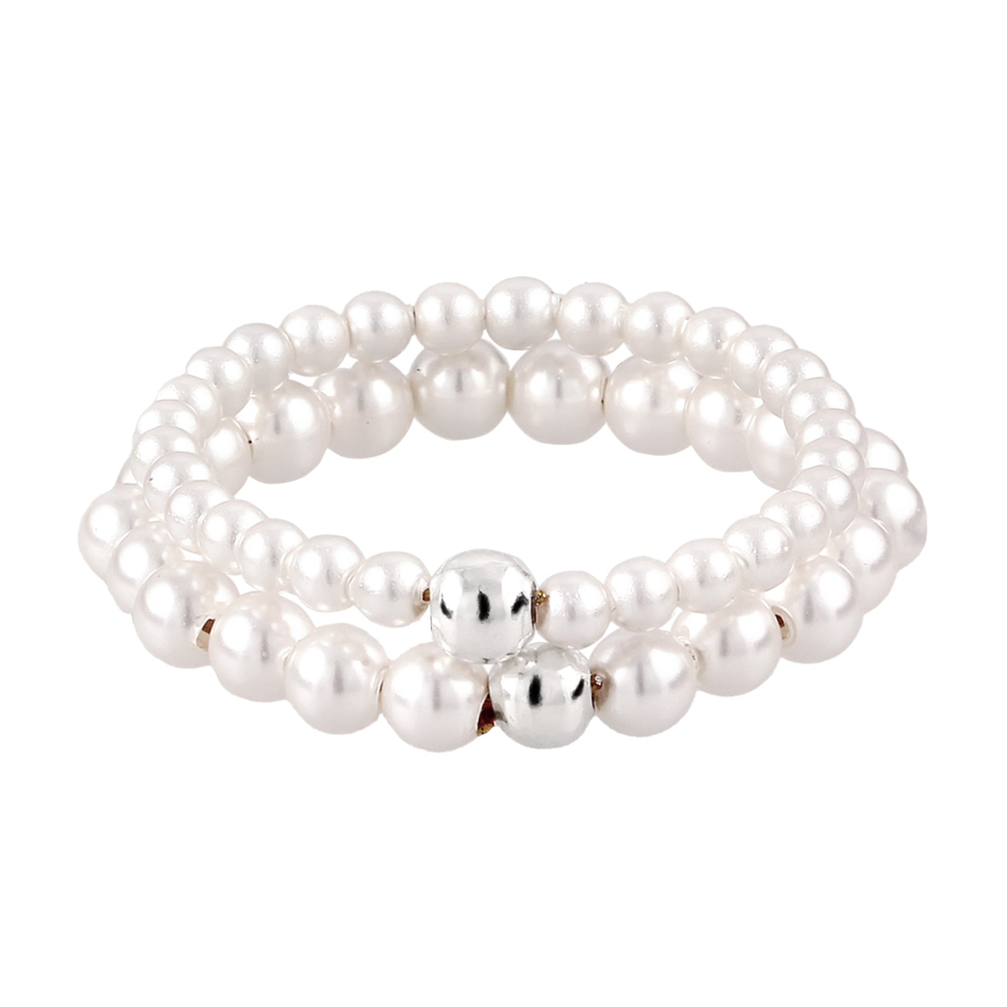 Silber - Elli | Ringset | mit Perlen von Swarovski® (Weiß) | 925 Sterling Silber