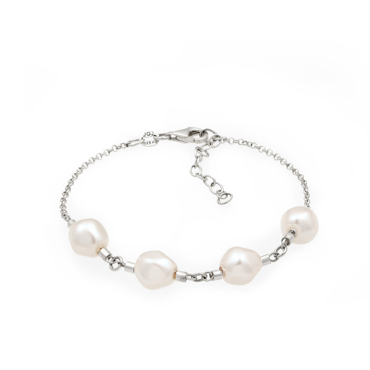 Silber - Elli | Armband | Mit Perlen von Swarovski® (Weiß) | 925 Sterling Silber