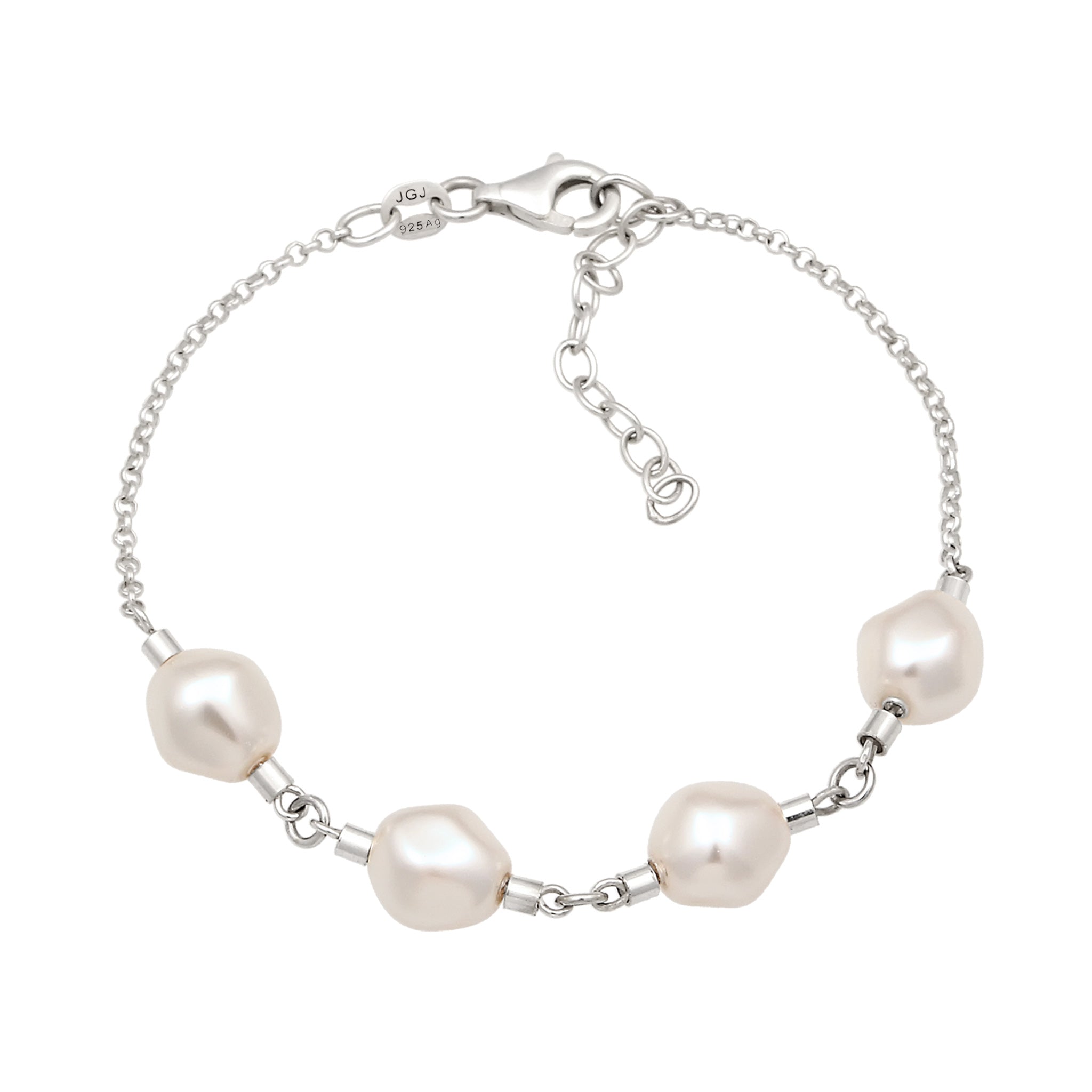 Silber - Elli | Armband | Mit Perlen von Swarovski® (Weiß) | 925 Sterling Silber