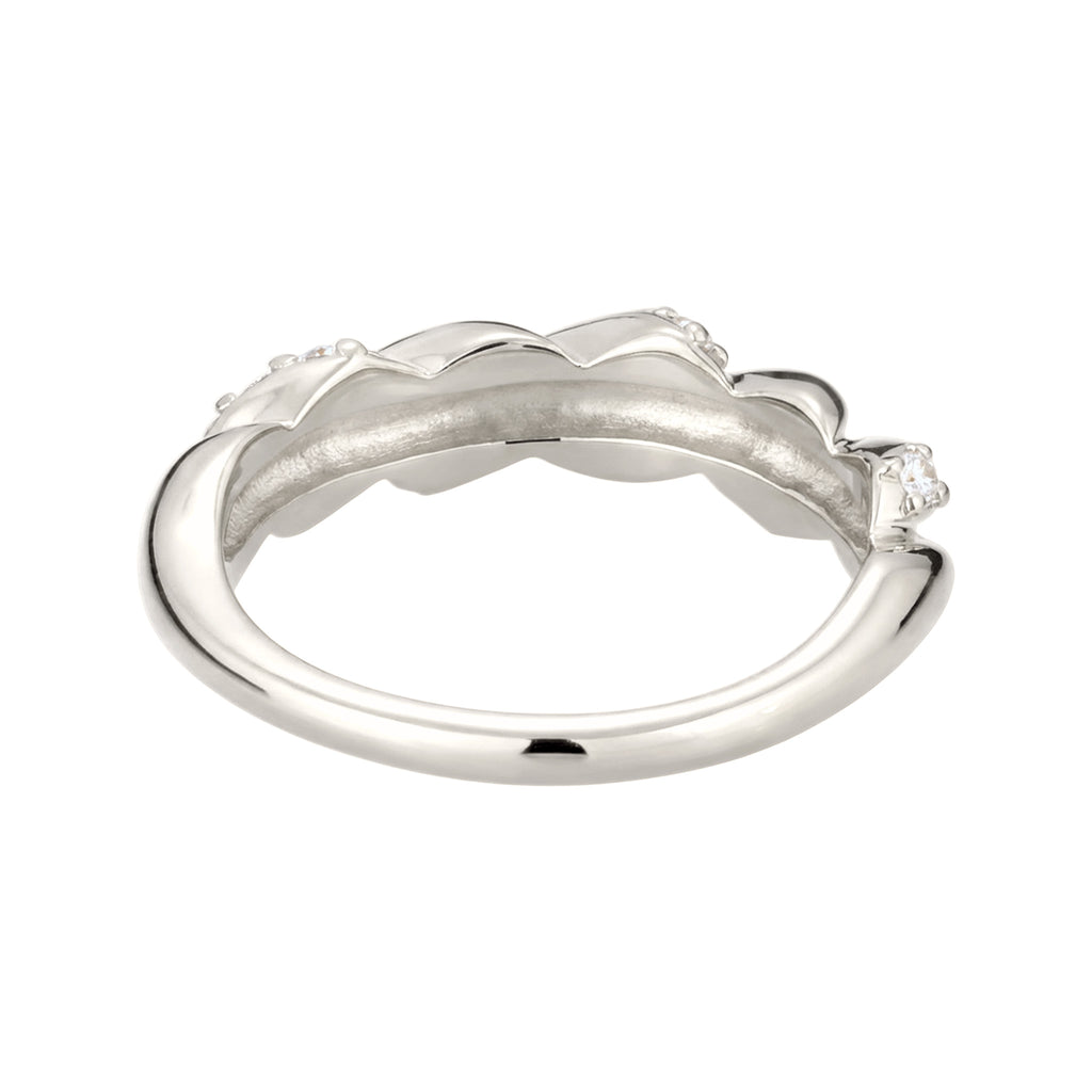 Silber - Elli | Stapelring Twisted | Mit Kristallen von Swarovski® (Weiß) | 925 Sterling Silber