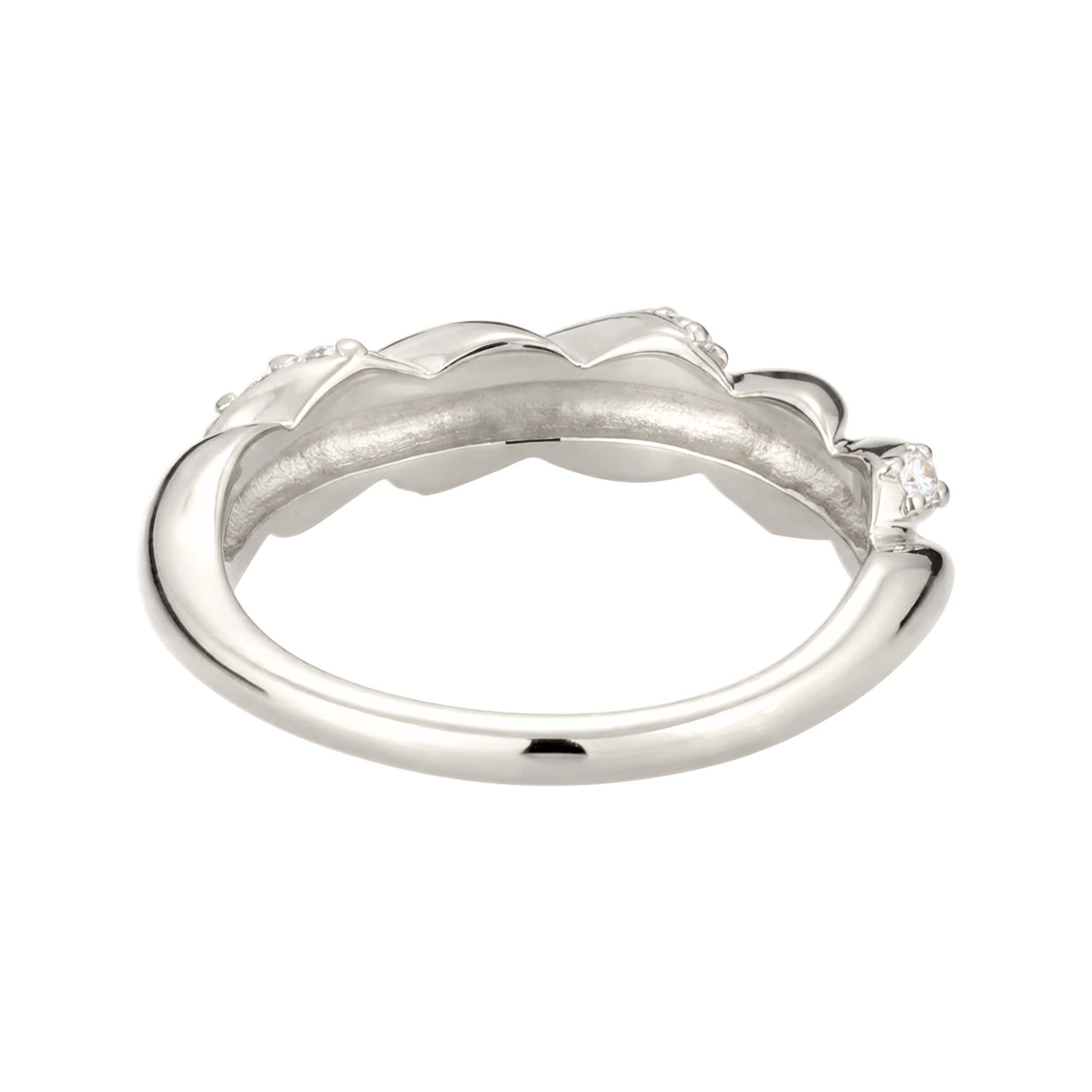 Silber - Elli | Stapelring Twisted | Mit Kristallen von Swarovski® (Weiß) | 925 Sterling Silber