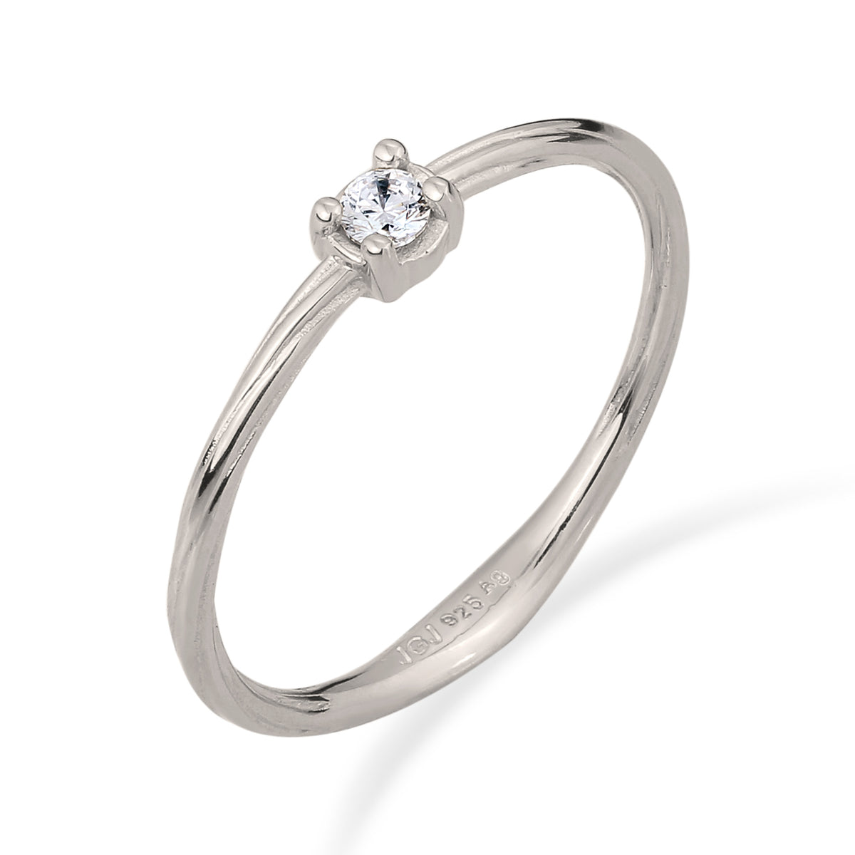 Silber - Elli DIAMONDS | Soliltär Ring | Diamant (Weiß, 0.06 ct) | 925 Sterling Silber