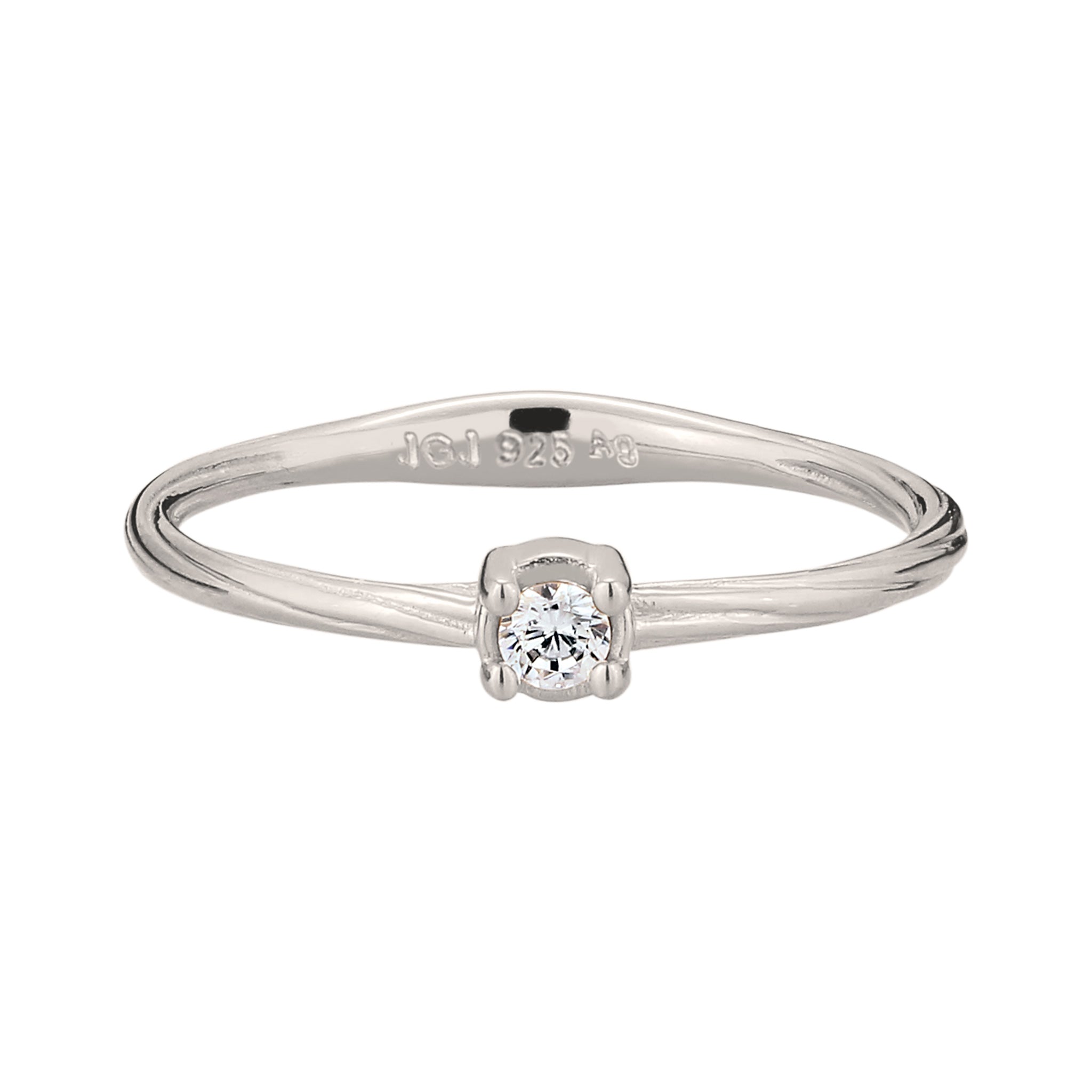 Silber - Elli DIAMONDS | Soliltär Ring | Diamant (Weiß, 0.06 ct) | 925 Sterling Silber