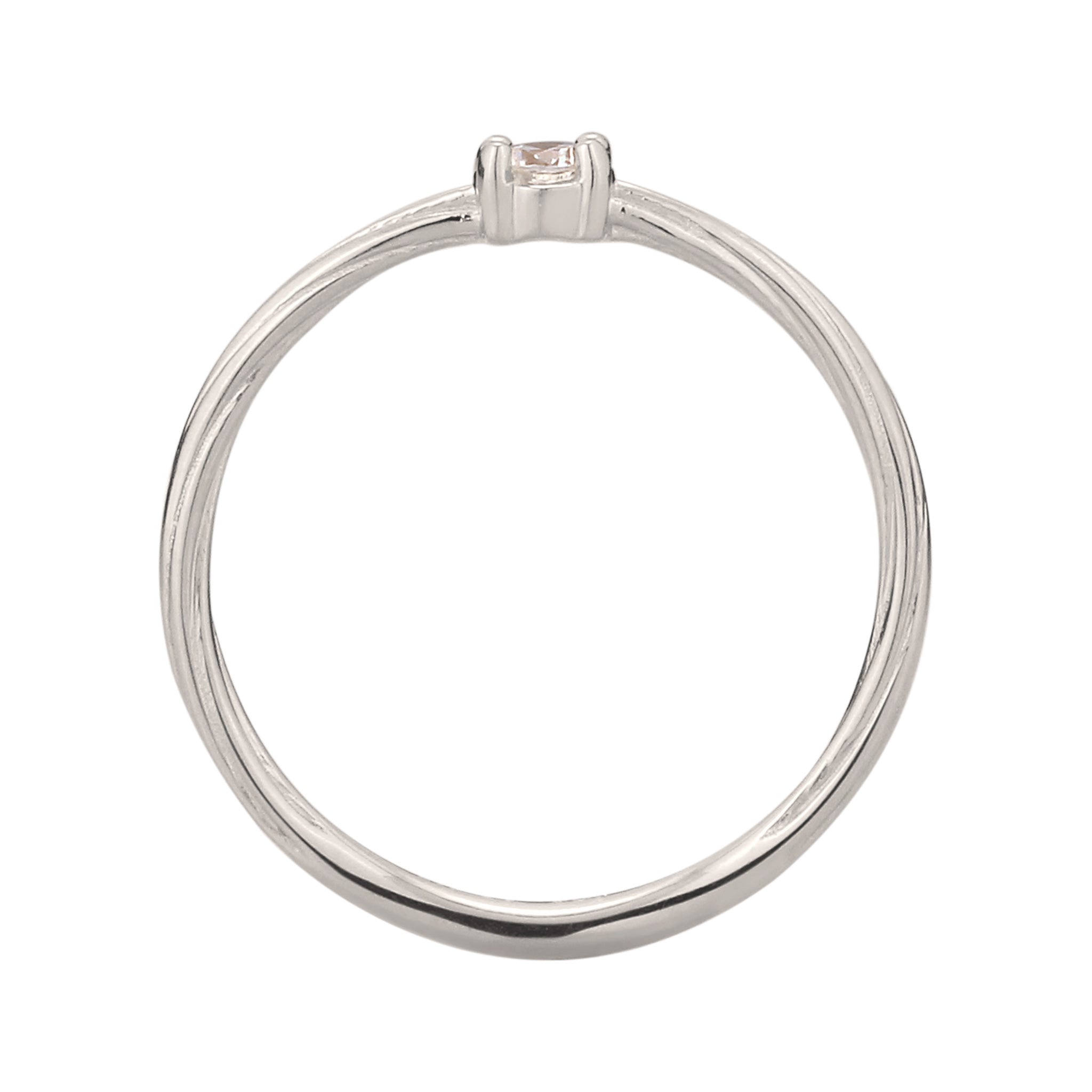 Silber - Elli DIAMONDS | Soliltär Ring | Diamant (Weiß, 0.06 ct) | 925 Sterling Silber