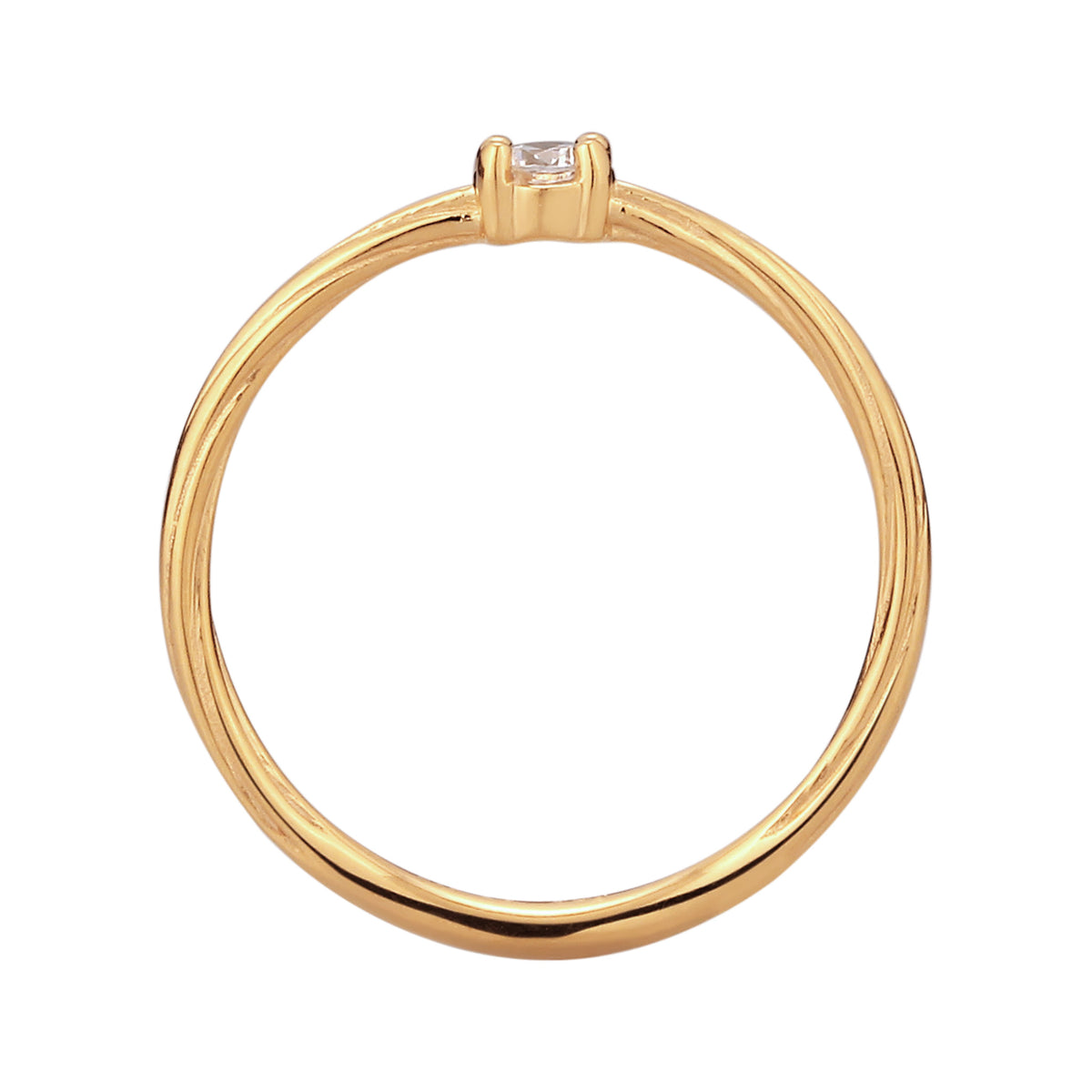 Gold - Elli DIAMONDS | Soliltär Ring | Diamant (Weiß, 0.06 ct) | 925 Sterling Silber vergoldet