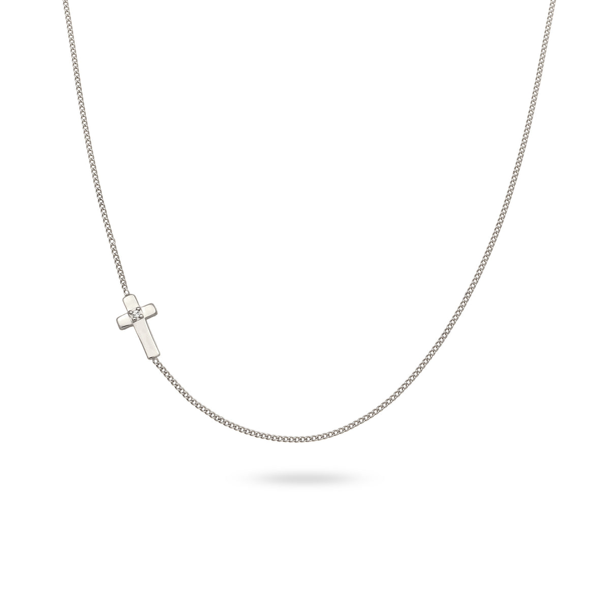 Silber - Elli | Halskette Kreuz | Mit Kristallen von Swarovski® (Weiß) | 925 Sterling Silber