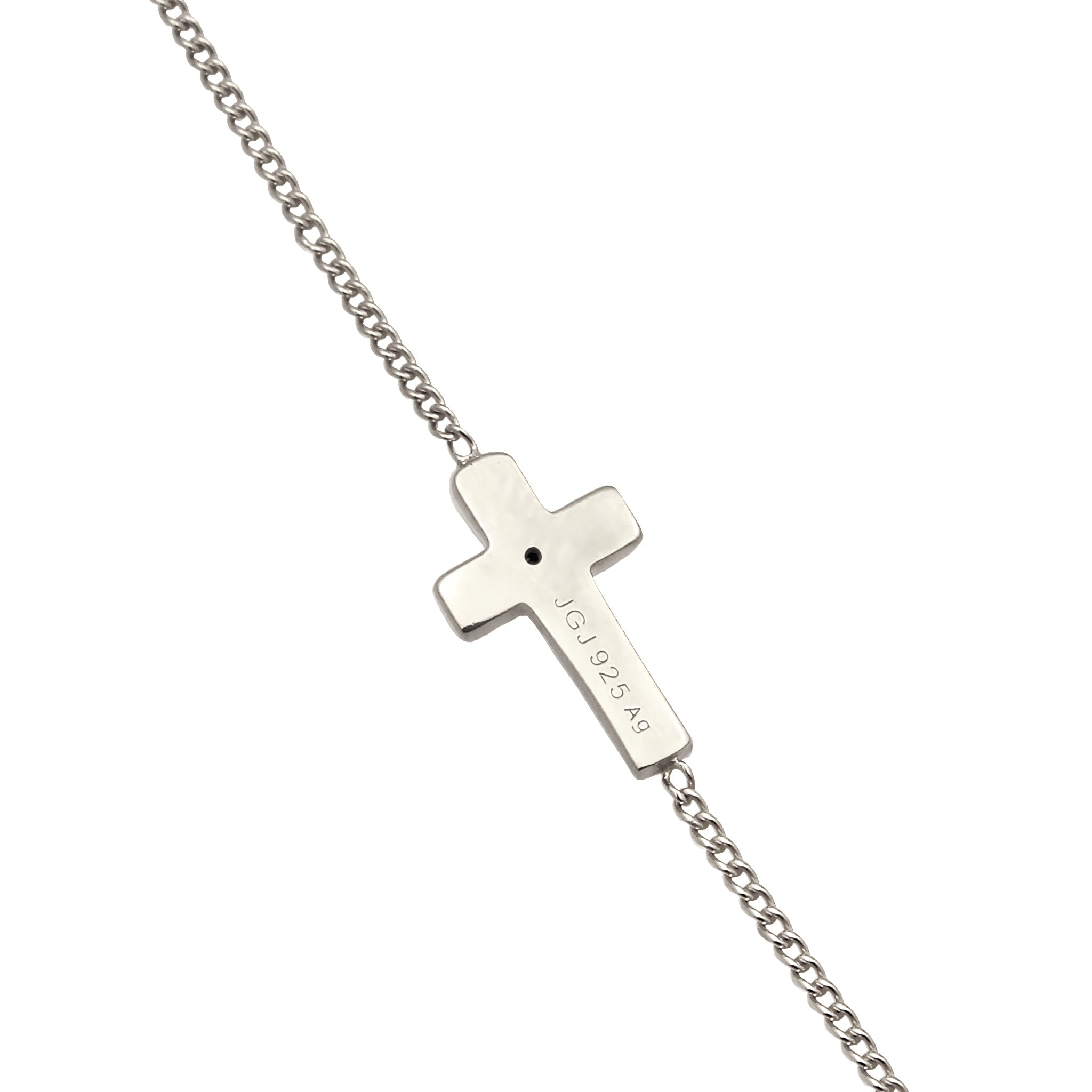 Silber - Elli | Halskette Kreuz | Mit Kristallen von Swarovski® (Weiß) | 925 Sterling Silber