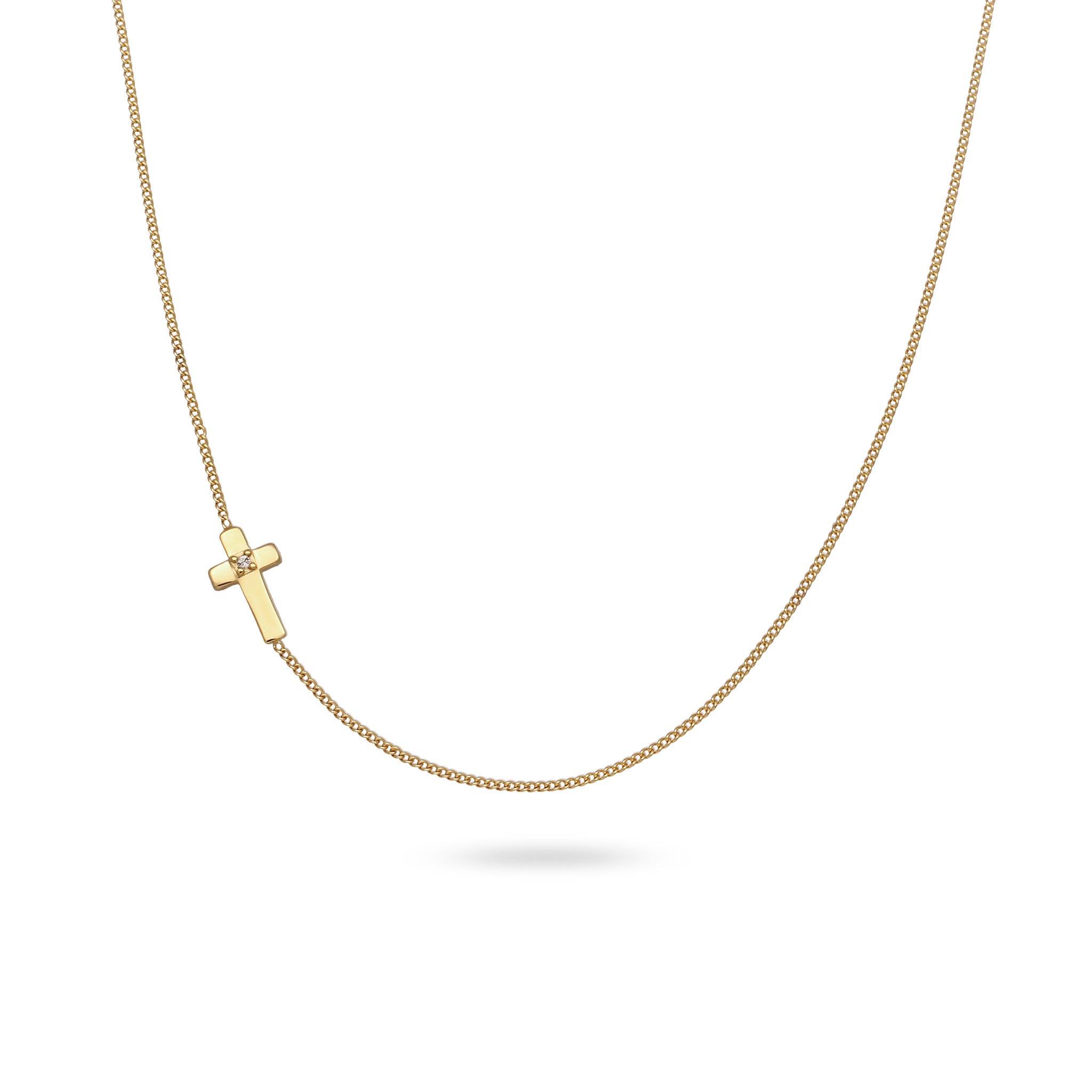 Gold - Elli | Halskette Kreuz | Mit Kristallen von Swarovski® (Weiß) | 925 Sterling Silber vergoldet