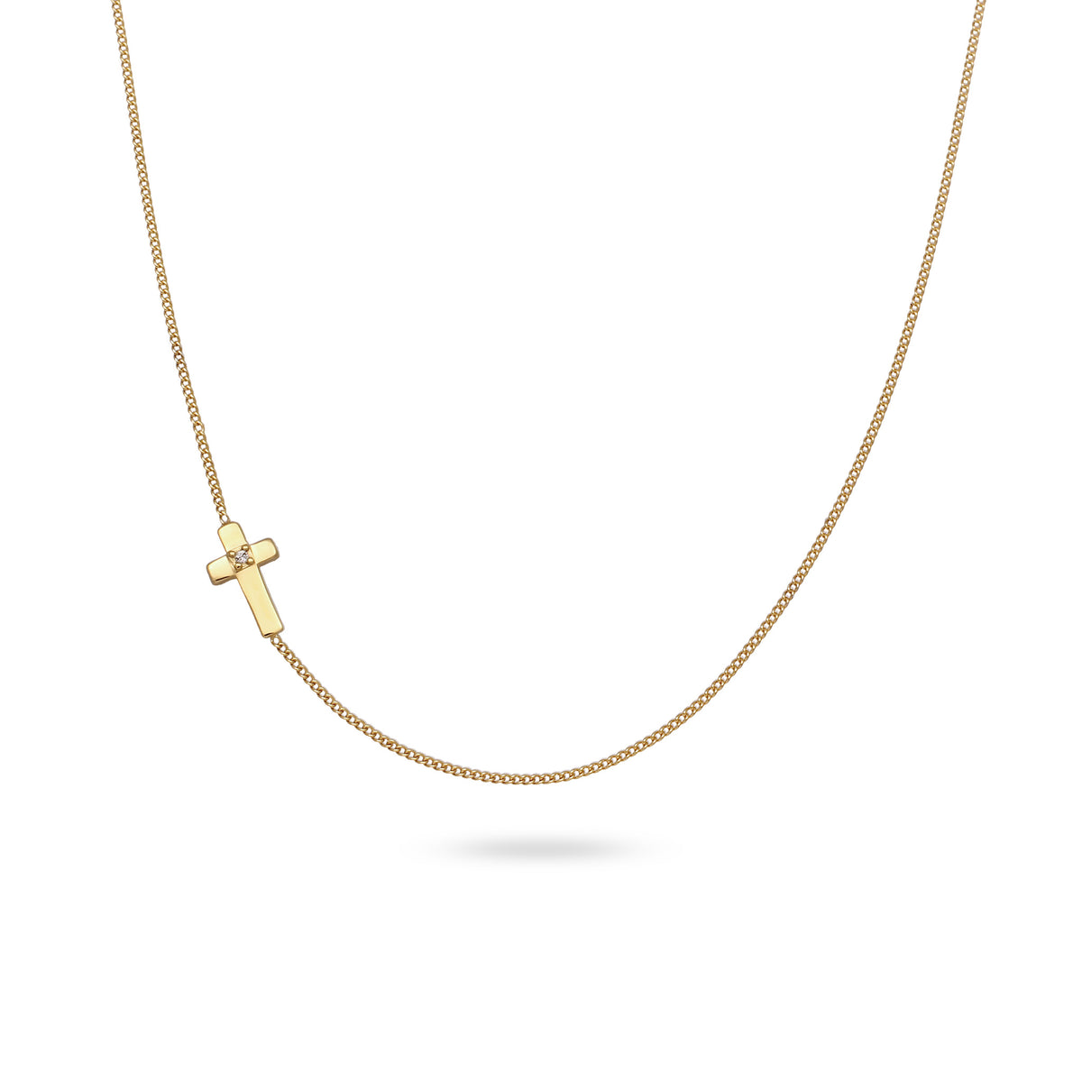 Gold - Elli | Halskette Kreuz | Mit Kristallen von Swarovski® (Weiß) | 925 Sterling Silber vergoldet