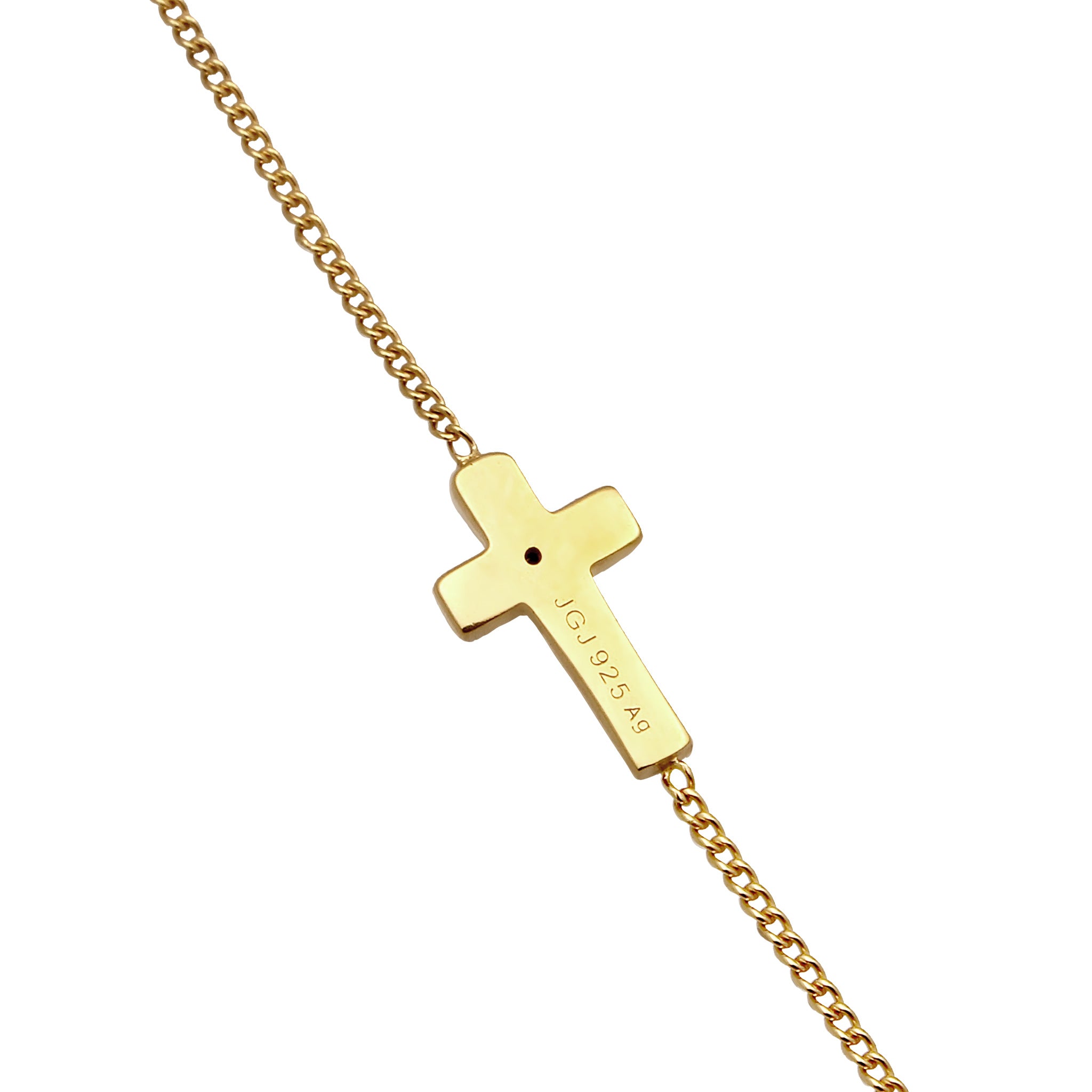 Gold - Elli | Halskette Kreuz | Mit Kristallen von Swarovski® (Weiß) | 925 Sterling Silber vergoldet