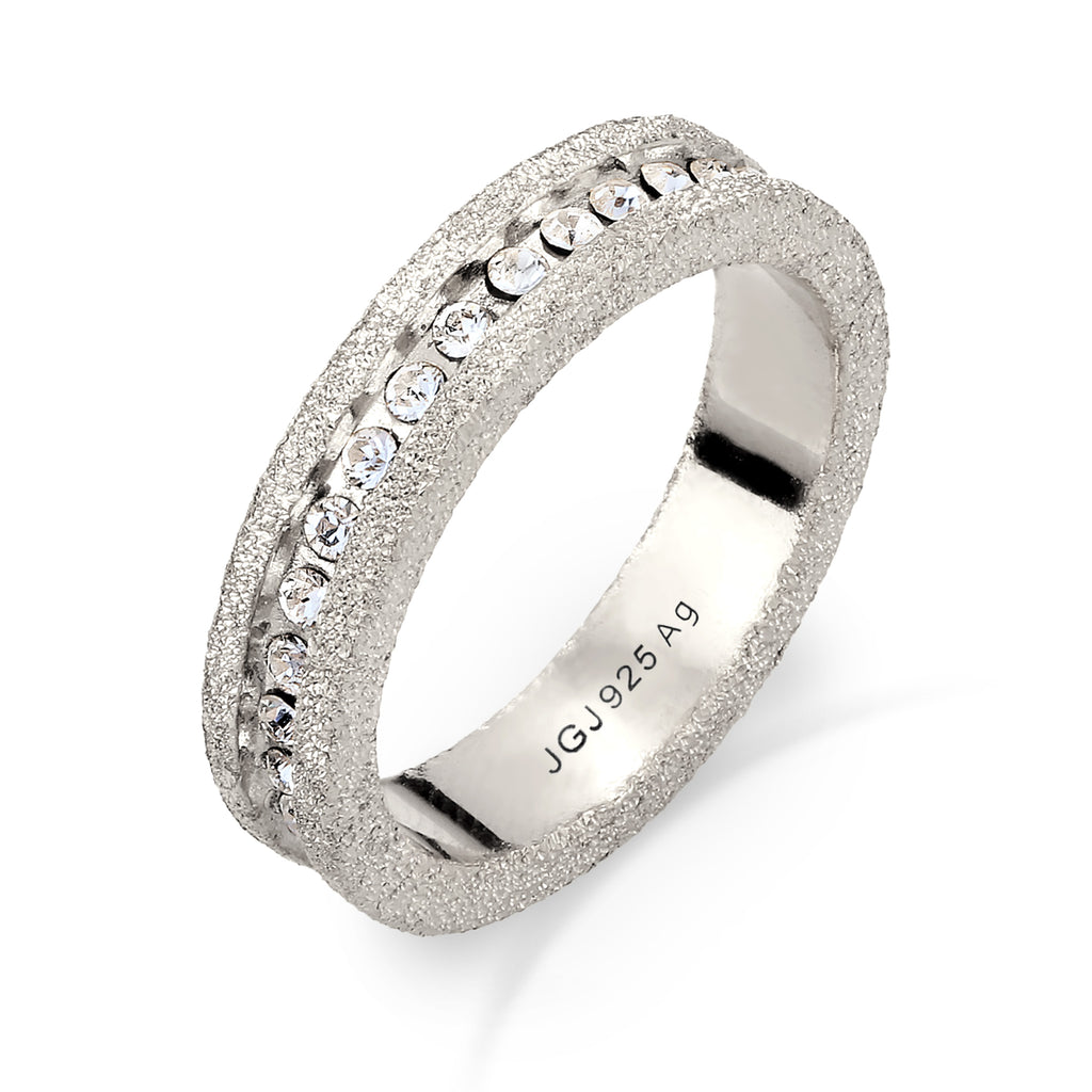 Silber - Elli | Bandring Stardust | Mit Kristallen von Swarovski®(Weiß) | 925 Sterling Silber