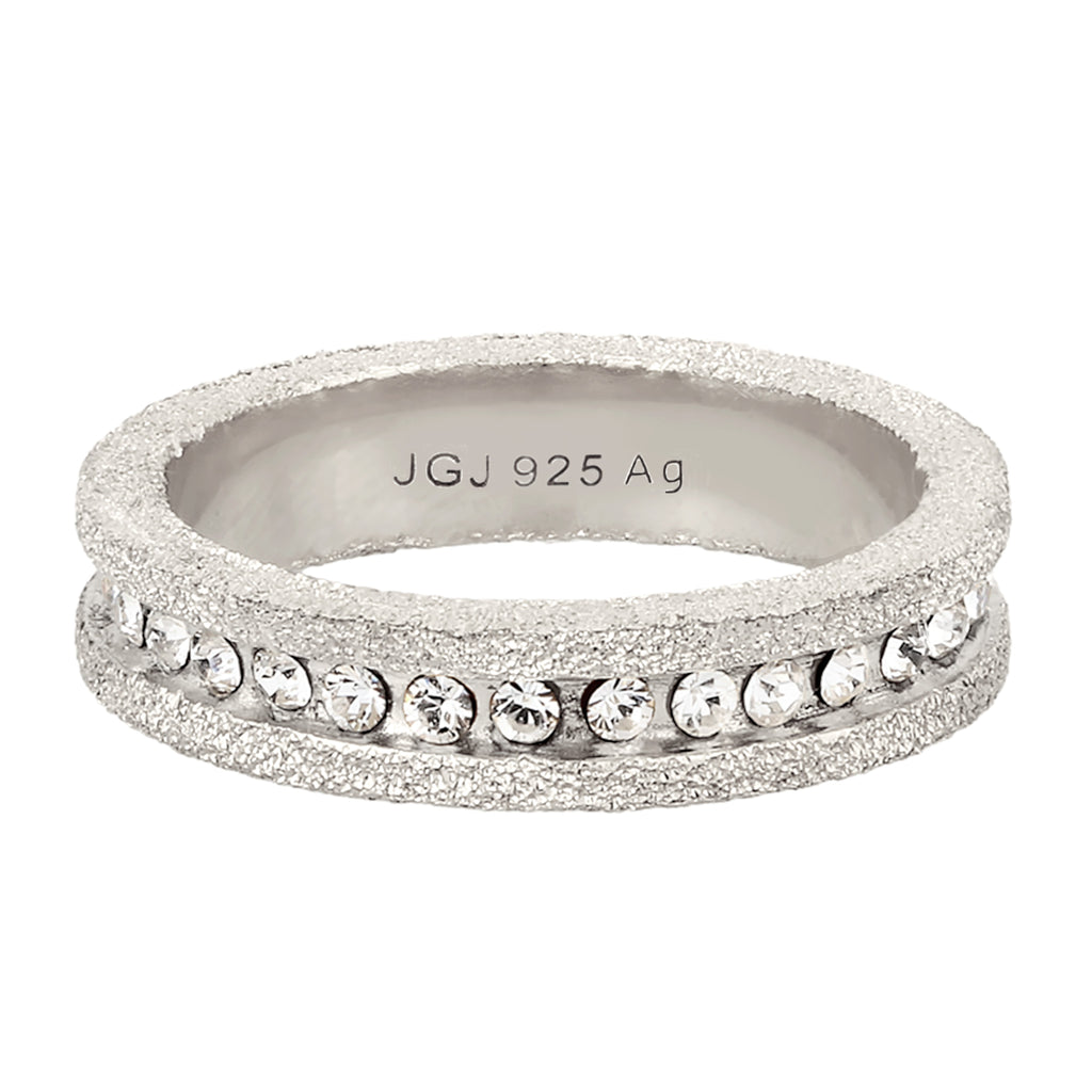 Silber - Elli | Bandring Stardust | Mit Kristallen von Swarovski®(Weiß) | 925 Sterling Silber