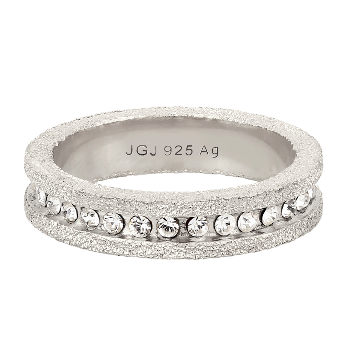 Silber - Elli | Bandring Stardust | Mit Kristallen von Swarovski®(Weiß) | 925 Sterling Silber
