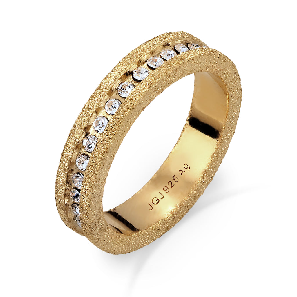 Gold - Elli | Bandring Stardust | Mit Kristallen von Swarovski® (Weiß) | 925 Sterling Silber vergoldet