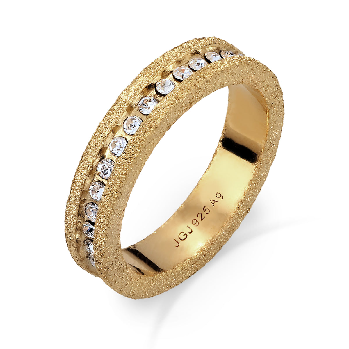Gold - Elli | Bandring Stardust | Mit Kristallen von Swarovski® (Weiß) | 925 Sterling Silber vergoldet