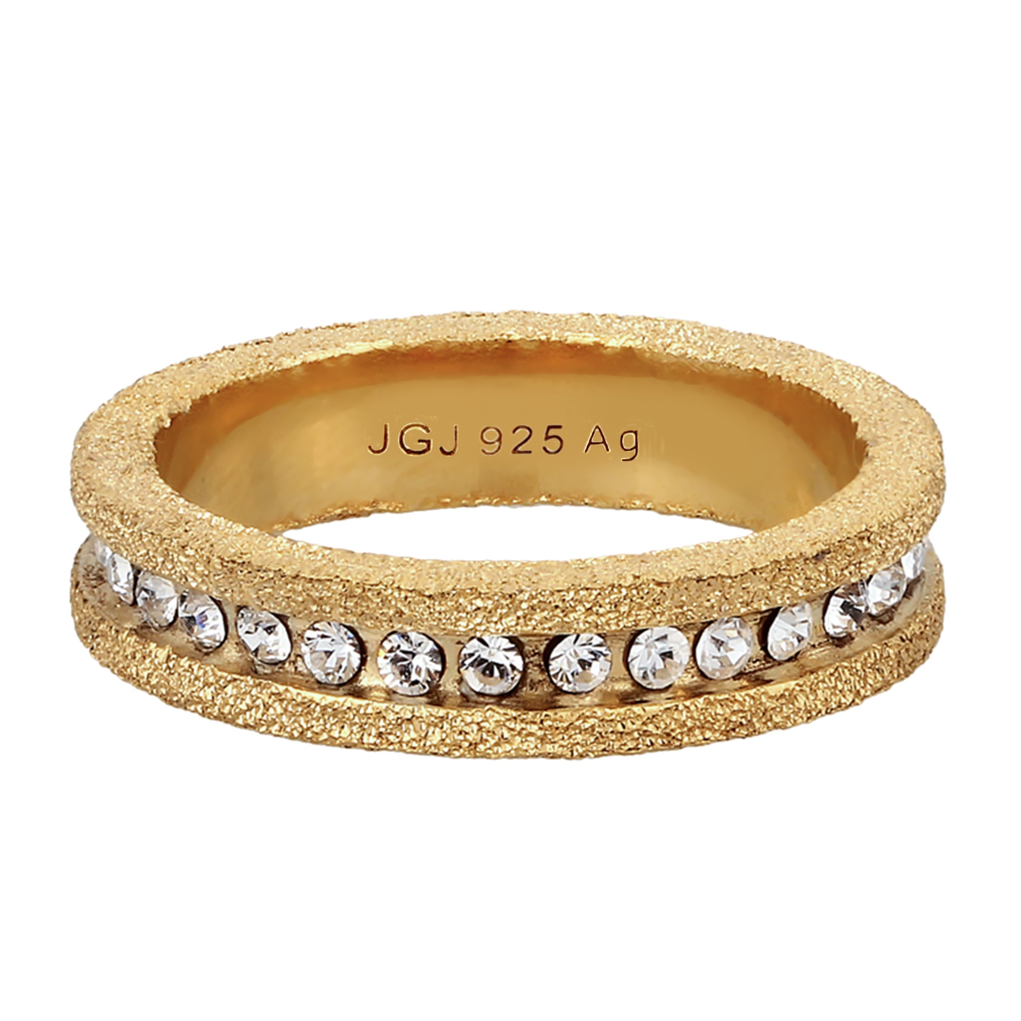 Gold - Elli | Bandring Stardust | Mit Kristallen von Swarovski® (Weiß) | 925 Sterling Silber vergoldet