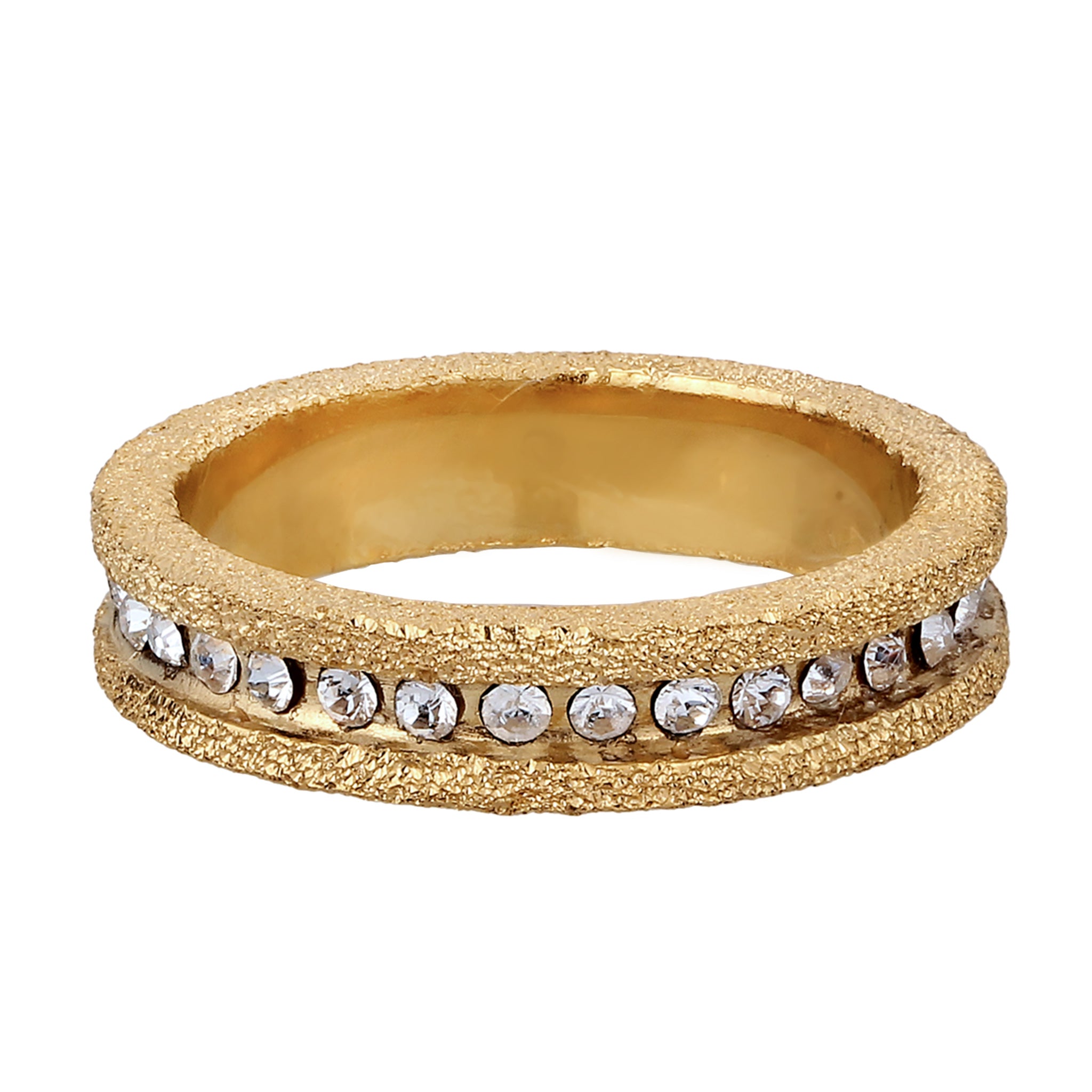 Gold - Elli | Bandring Stardust | Mit Kristallen von Swarovski® (Weiß) | 925 Sterling Silber vergoldet