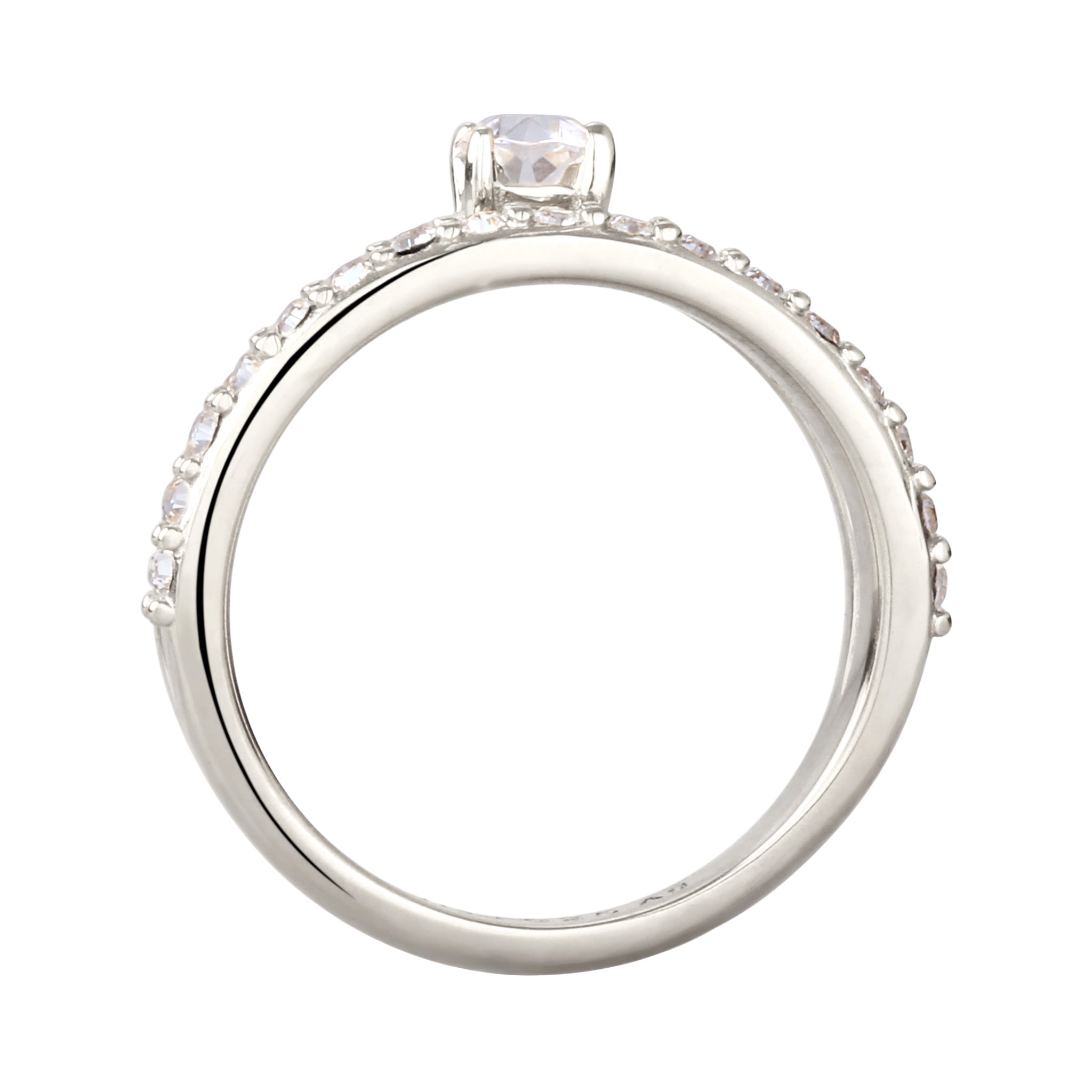Silber - Elli | Stapelring | Mit Kristallen von Swarovski® (Weiß) | 925 Sterling Silber