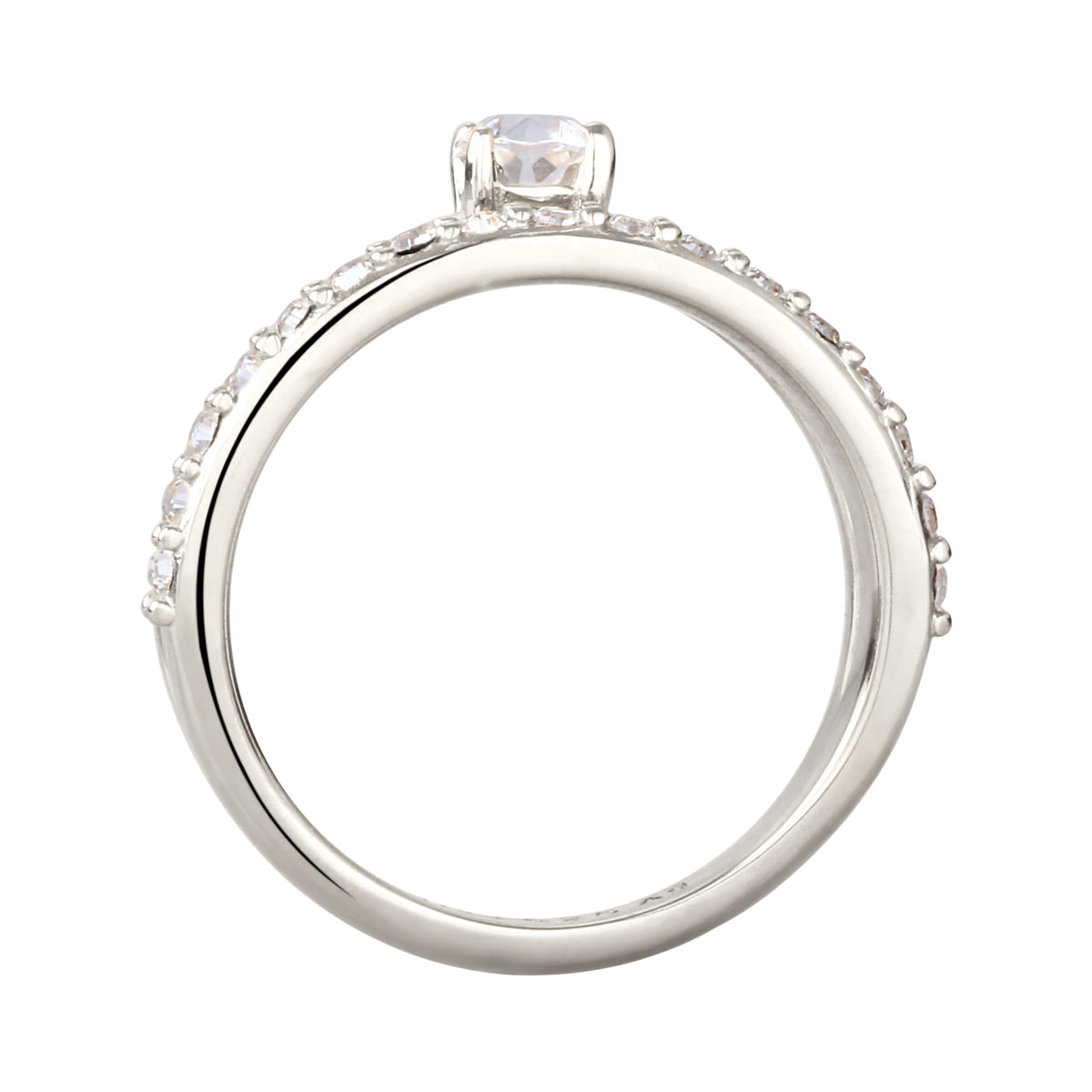 Silber - Elli | Stapelring | Mit Kristallen von Swarovski® (Weiß) | 925 Sterling Silber