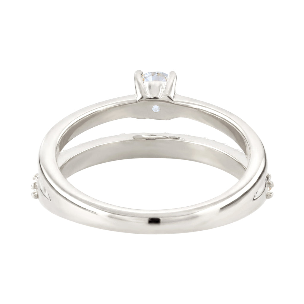Silber - Elli | Stapelring | Mit Kristallen von Swarovski® (Weiß) | 925 Sterling Silber