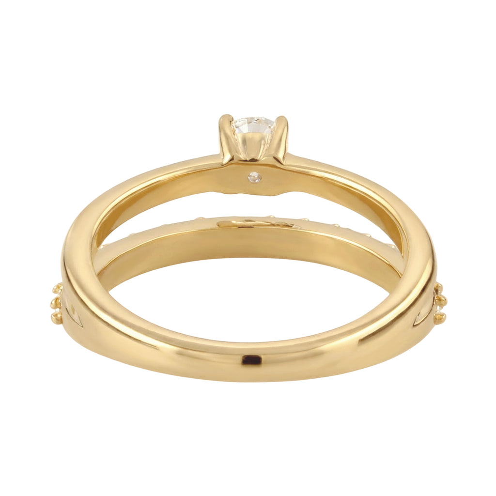 Gold - Elli | Stapelring | Mit Kristallen von Swarovski® (Weiß) | 925 Sterling Silber vergoldet