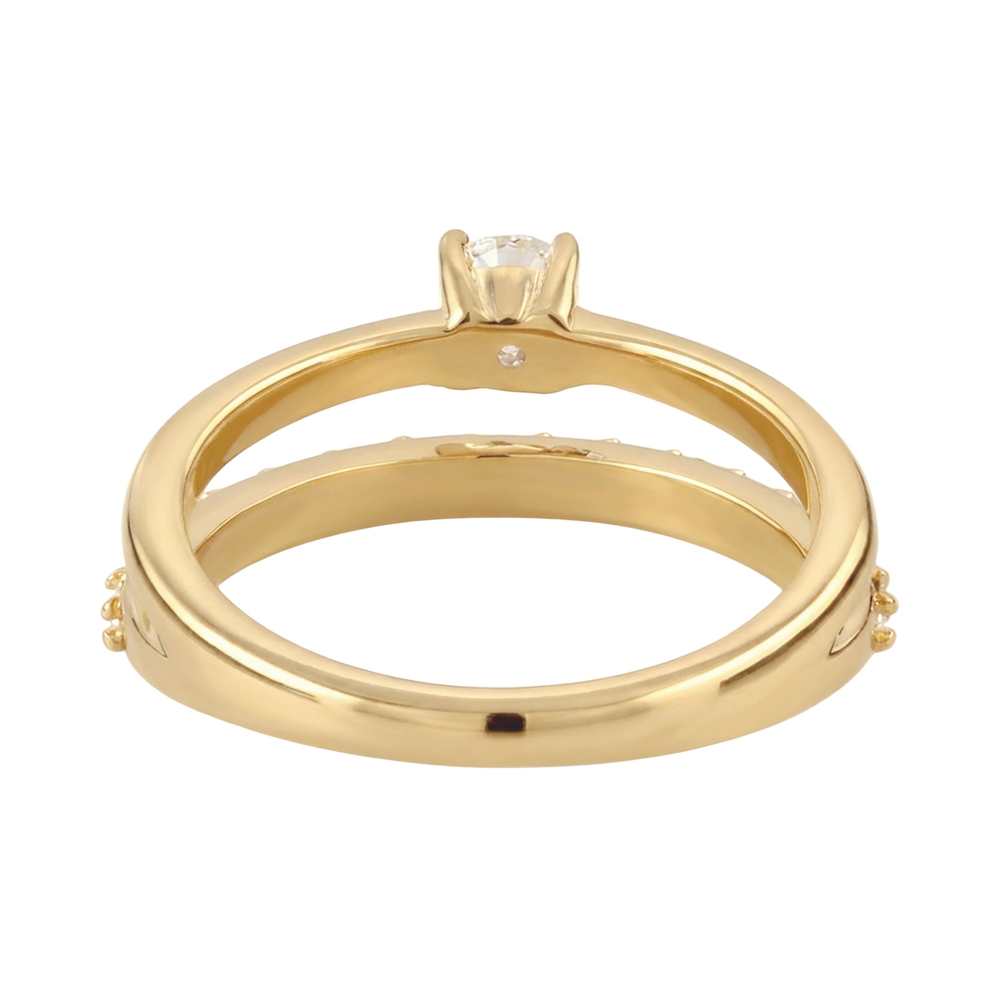 Gold - Elli | Stapelring | Mit Kristallen von Swarovski® (Weiß) | 925 Sterling Silber vergoldet
