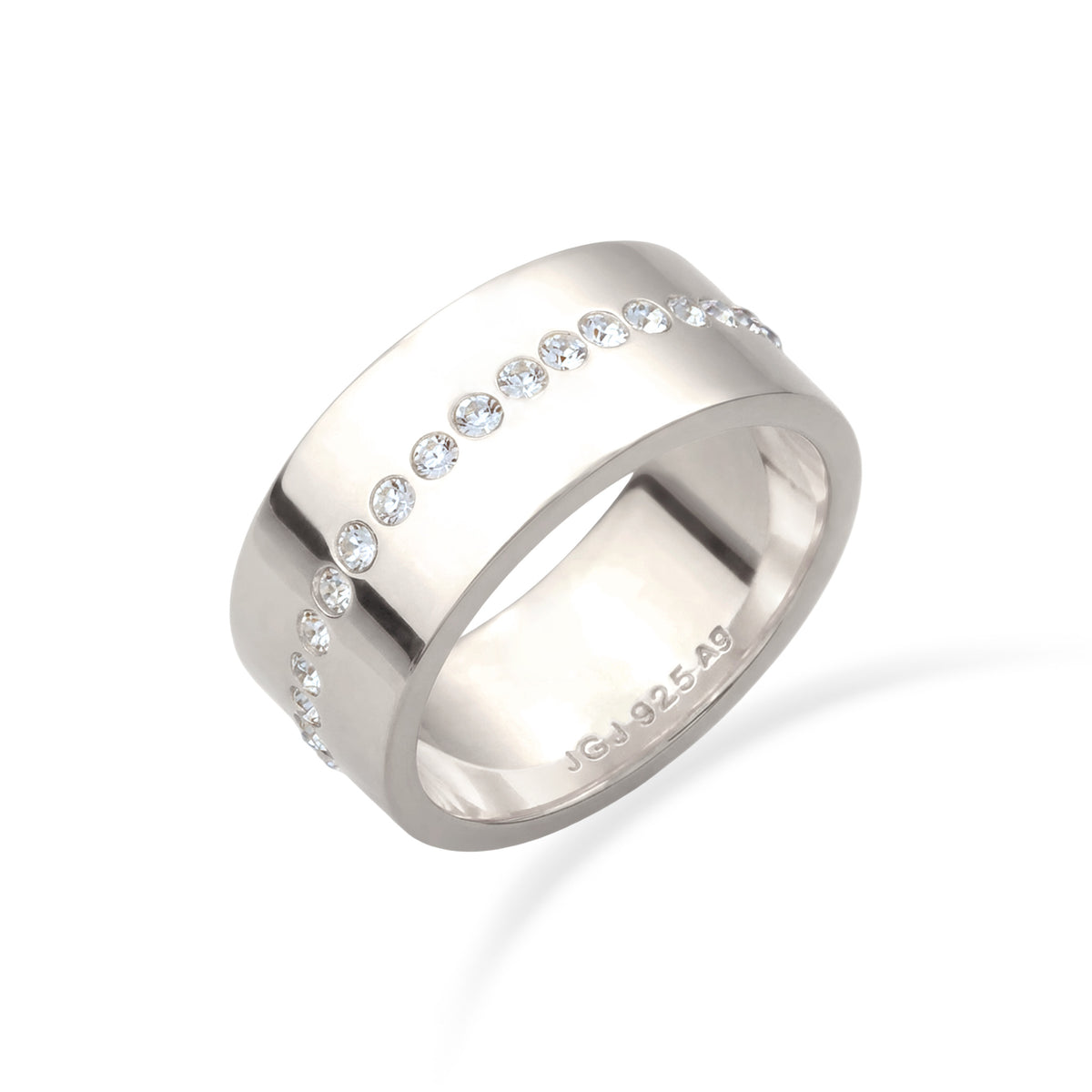 Silber - Elli | Bandring | Mit Kristallen von Swarovski® (Weiß) | 925 Sterling Silber