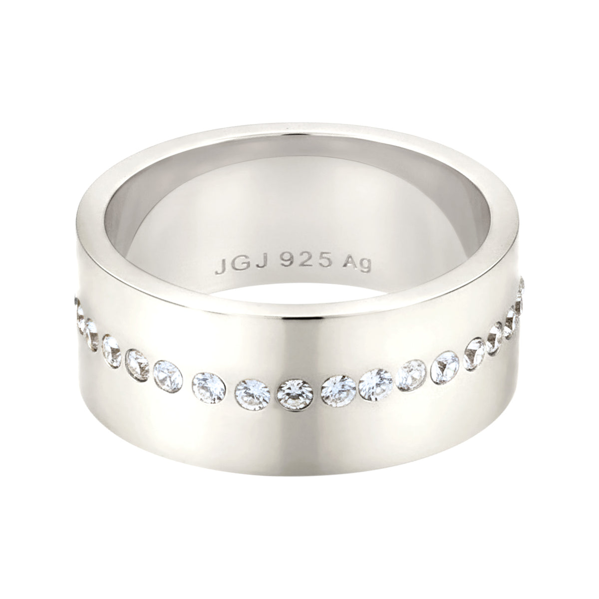 Silber - Elli | Bandring | Mit Kristallen von Swarovski® (Weiß) | 925 Sterling Silber