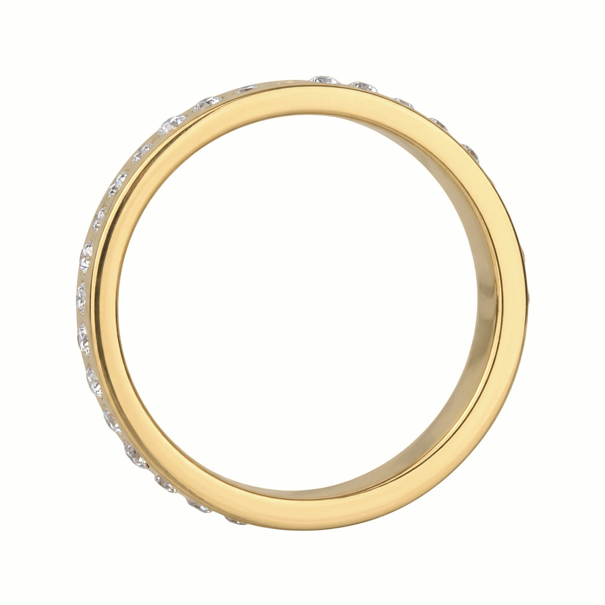 Gold - Elli | Bandring | Mit Kristallen von Swarovski® (Weiß) | 925 Sterling Silber vergoldet