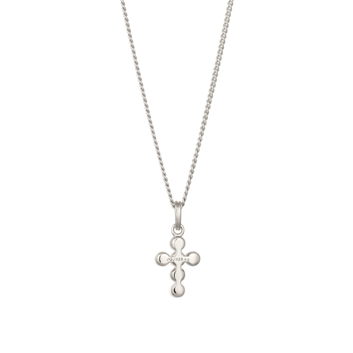 Silber - Elli | Halskette Kreuz | Mit Perlen von Swarovski® (Weiß) | 925 Sterling Silber