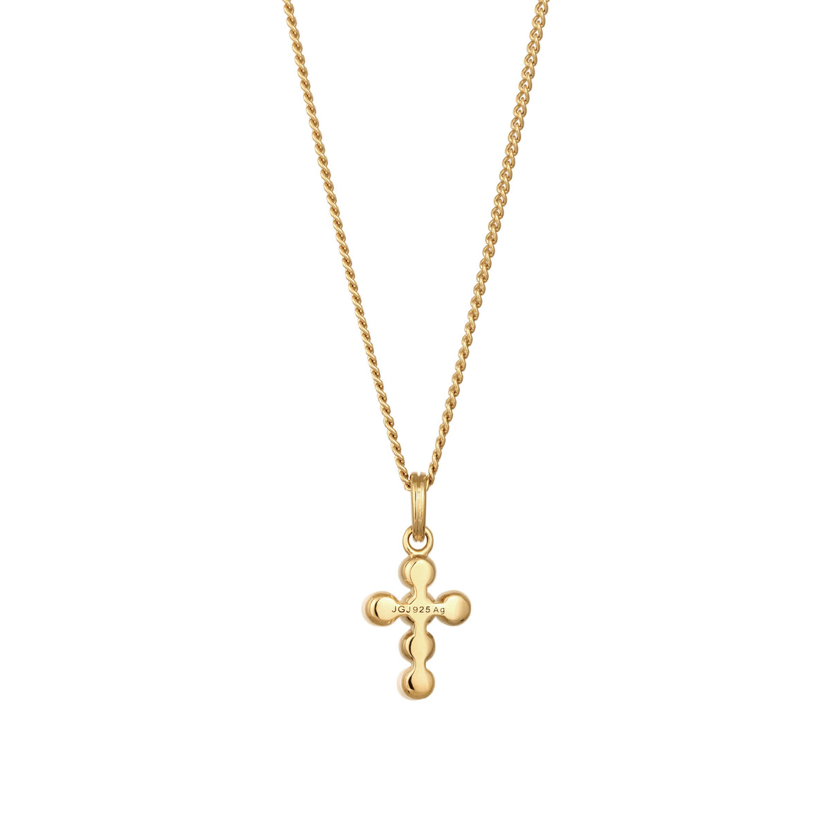 Gold - Elli | Halskette Kreuz | Mit Perlen von Swarovski® (Weiß) | 925 Sterling Silber vergoldet