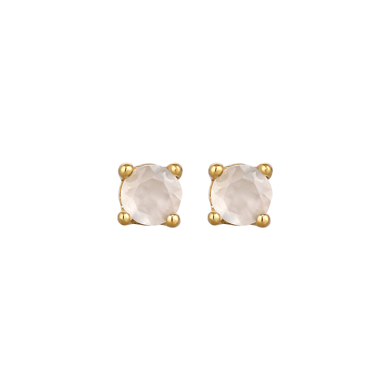 Gold - Elli PREMIUM | Ohrstecker Basic | Mondstein (Regenbogen) | 925 Sterling Silber vergoldet