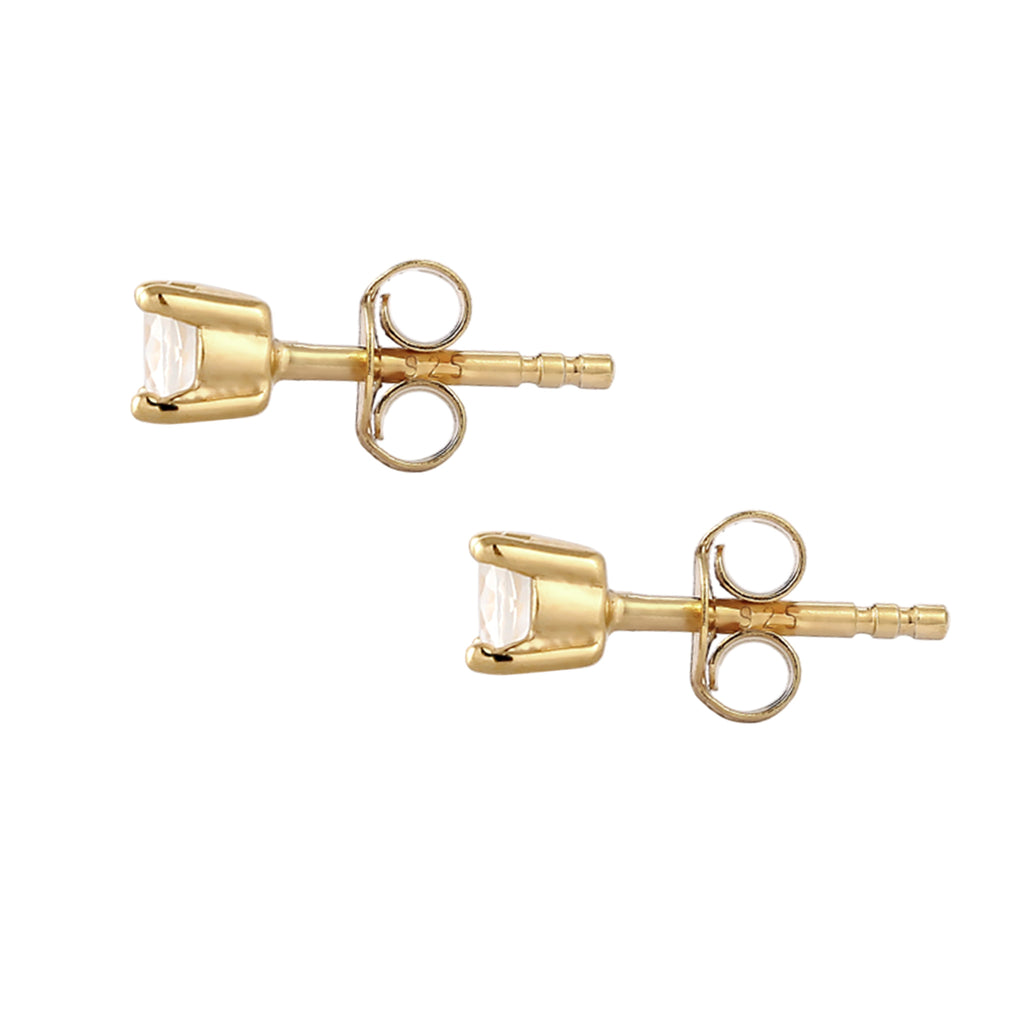 Gold - Elli PREMIUM | Ohrstecker Basic | Mondstein (Regenbogen) | 925 Sterling Silber vergoldet