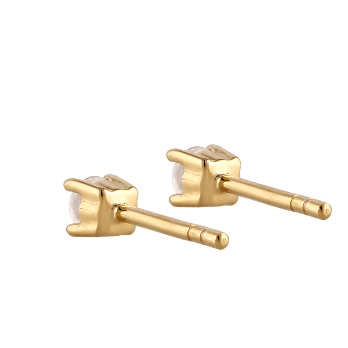 Gold - Elli PREMIUM | Ohrstecker Basic | Mondstein (Regenbogen) | 925 Sterling Silber vergoldet