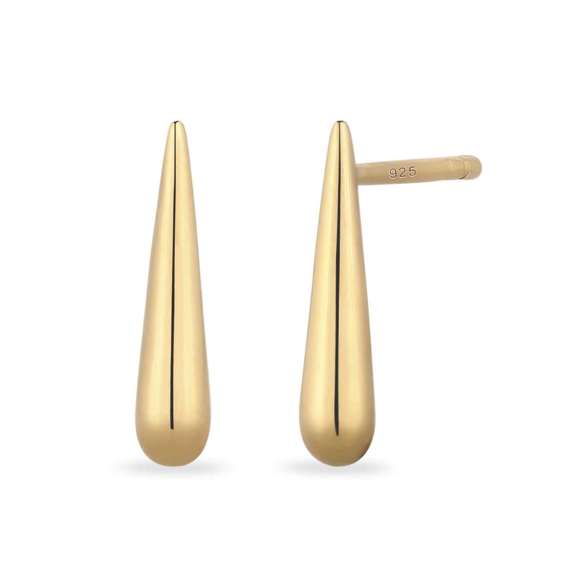 Gold - Elli | Ohrstecker Tropfen | 925 Sterling Silber vergoldet