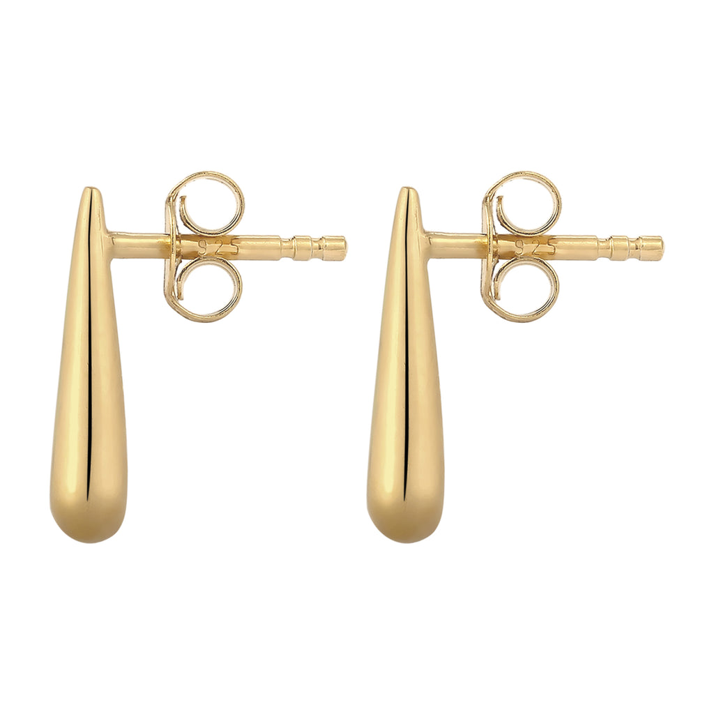 Gold - Elli | Ohrstecker Tropfen | 925 Sterling Silber vergoldet