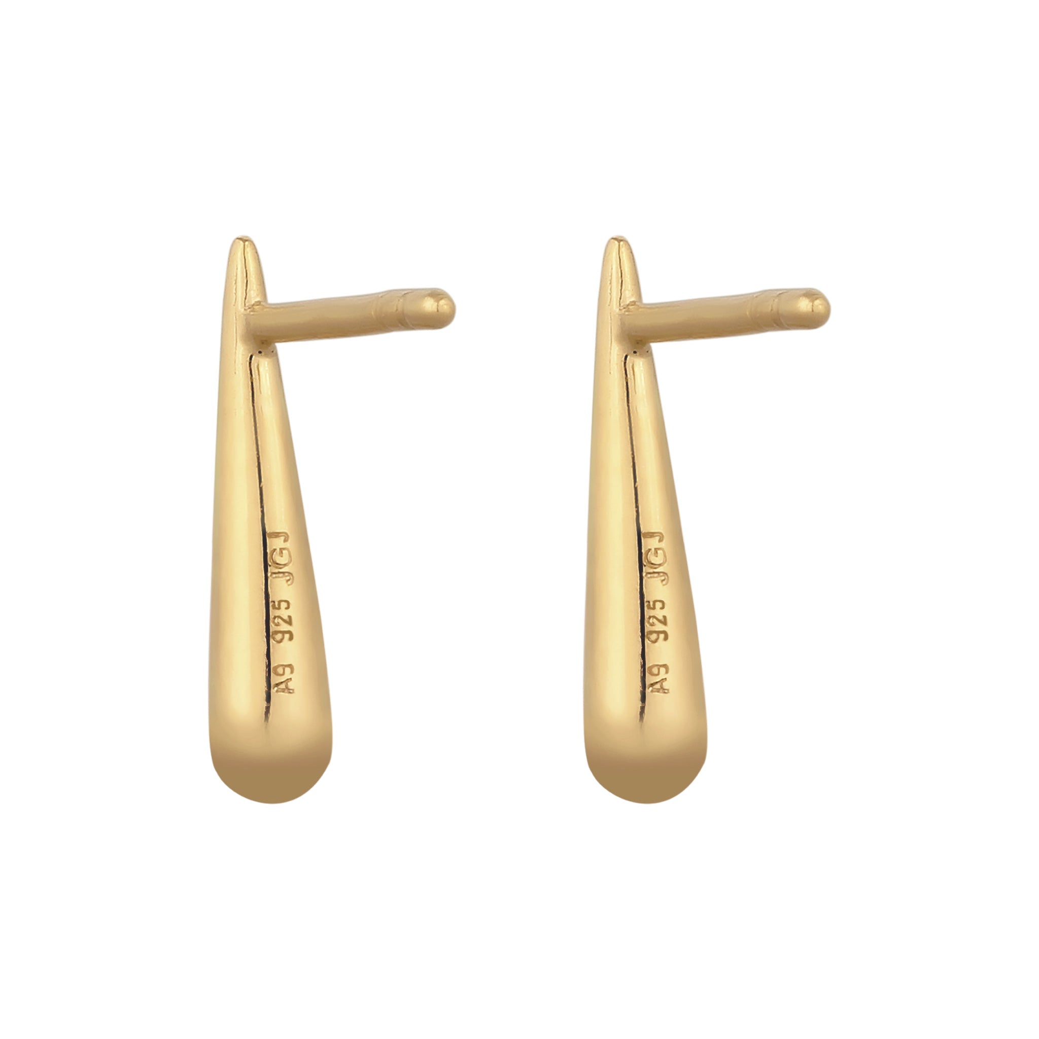 Gold - Elli | Ohrstecker Tropfen | 925 Sterling Silber vergoldet