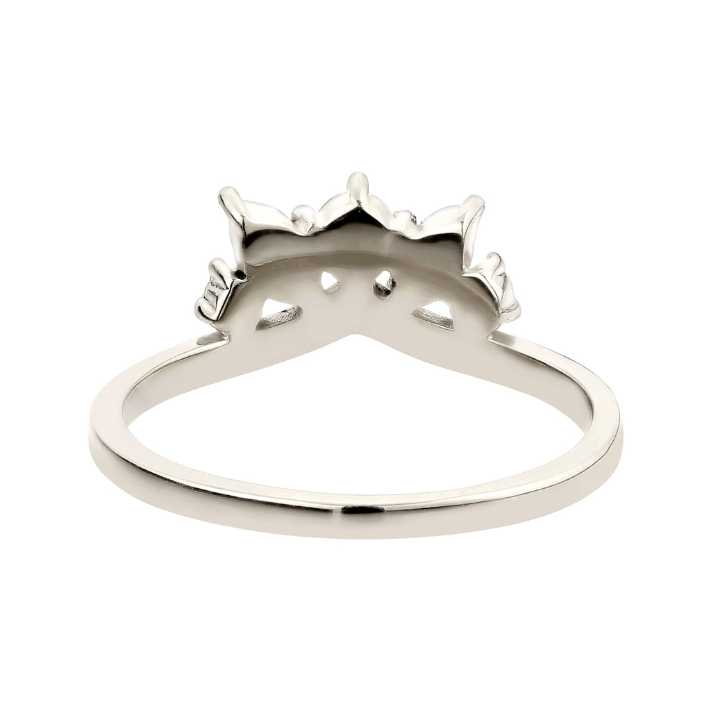 Silber - Elli | Ring Krone | Mit Kristallen von Swarovski® (Weiß) | 925 Sterling Silber