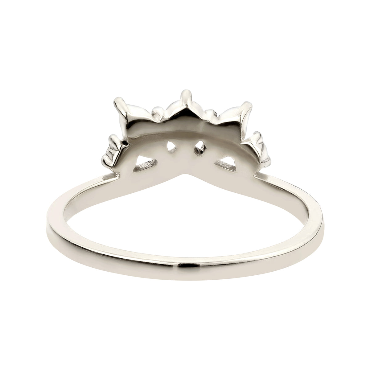 Silber - Elli | Ring Krone | Mit Kristallen von Swarovski® (Weiß) | 925 Sterling Silber