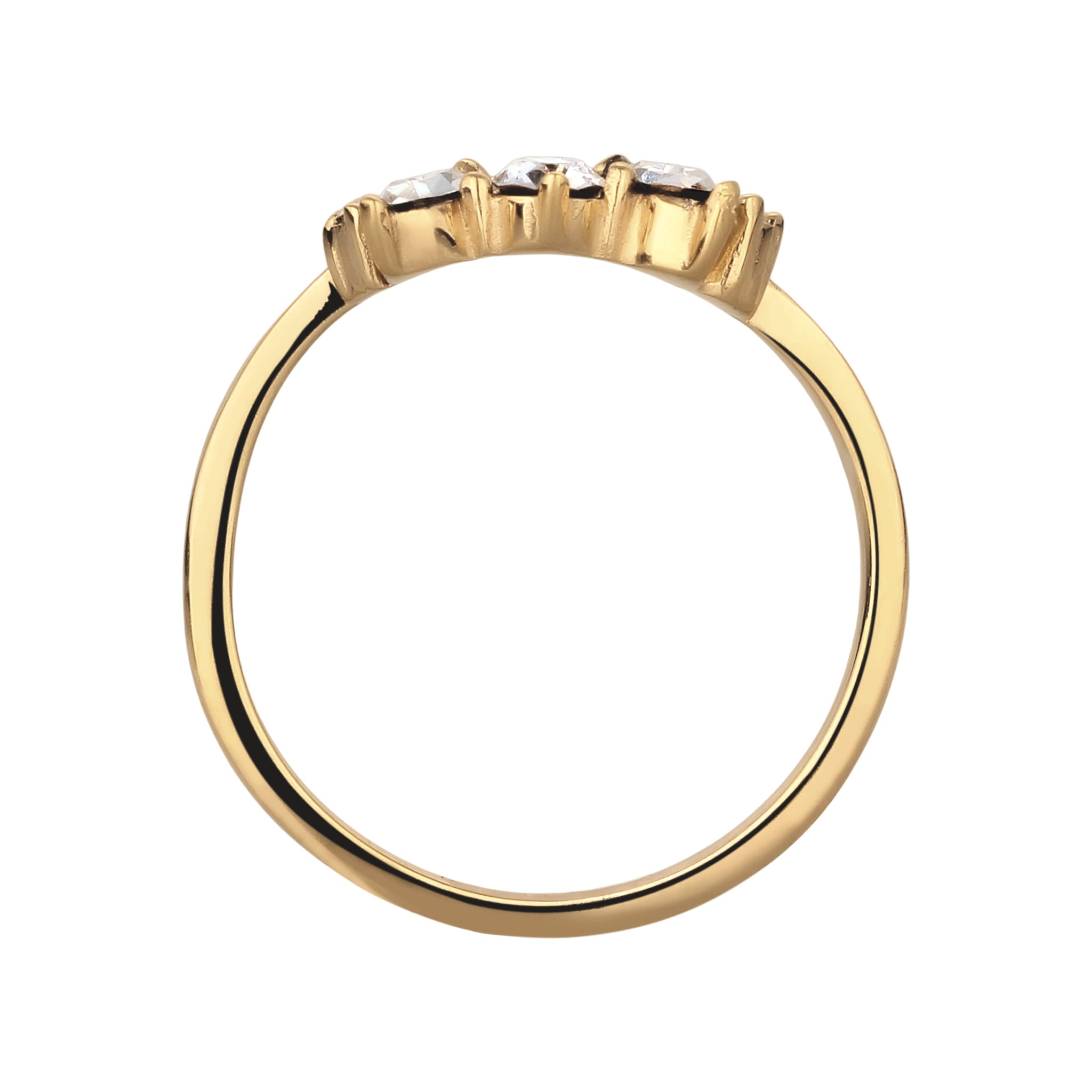 Gold - Elli | Ring Krone | Mit Kristallen von Swarovski® (Weiß) | 925 Sterling Silber vergoldet