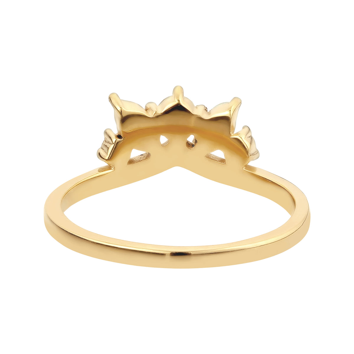 Gold - Elli | Ring Krone | Mit Kristallen von Swarovski® (Weiß) | 925 Sterling Silber vergoldet